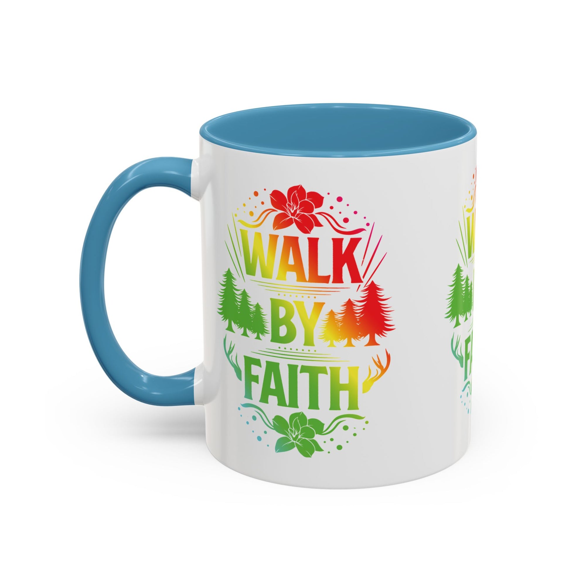 Walk by Faith Accent Coffee Mug - Inspirational Design