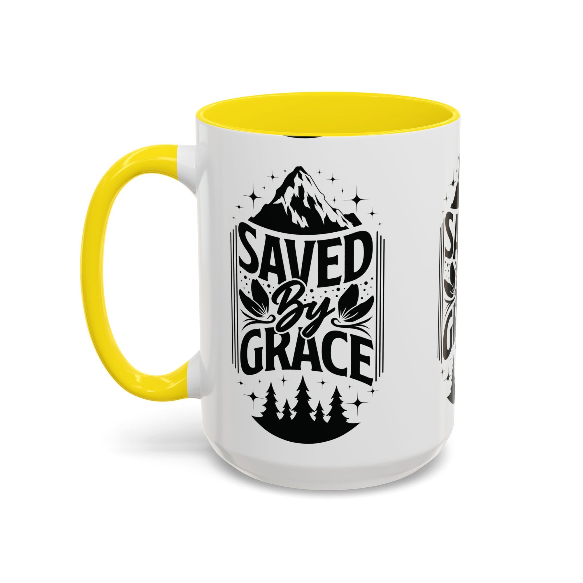 Saved by Grace Accent Coffee Mug - Inspirational Design