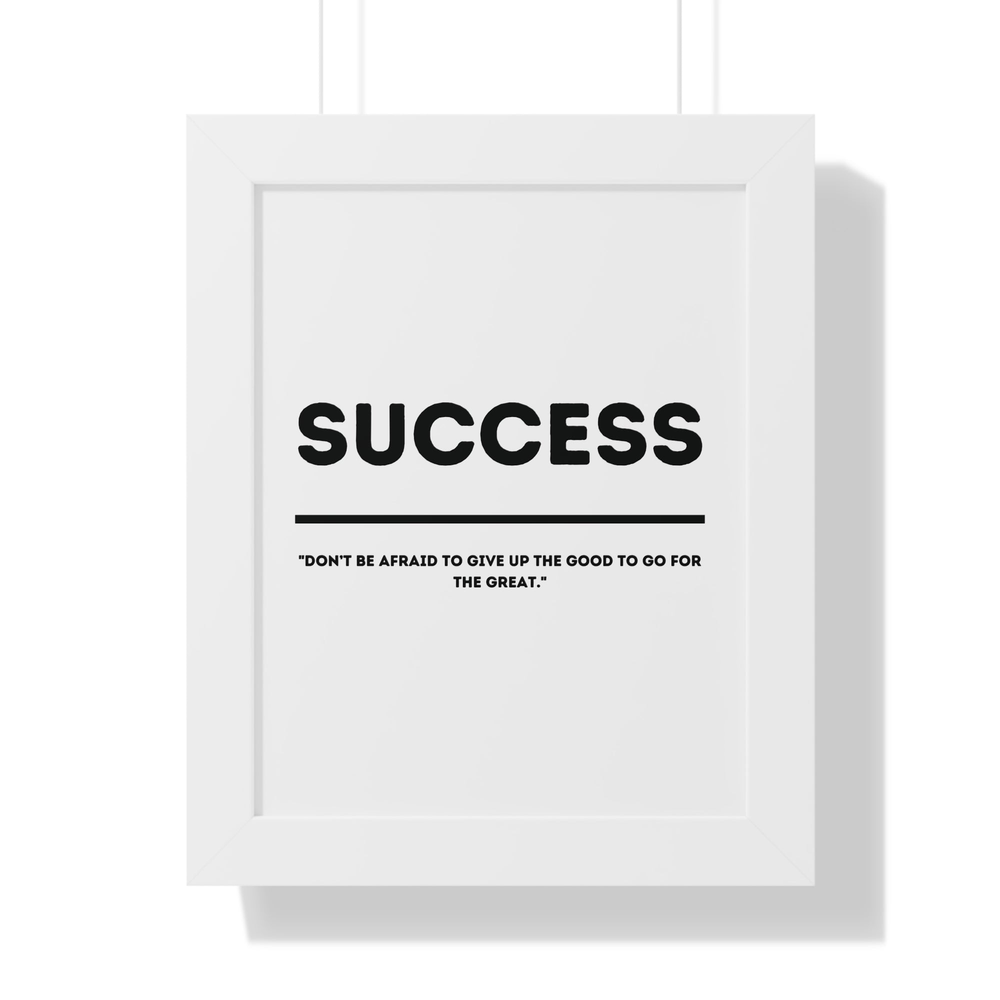 Minimalist in White (Success) - Framed Vertical Poster