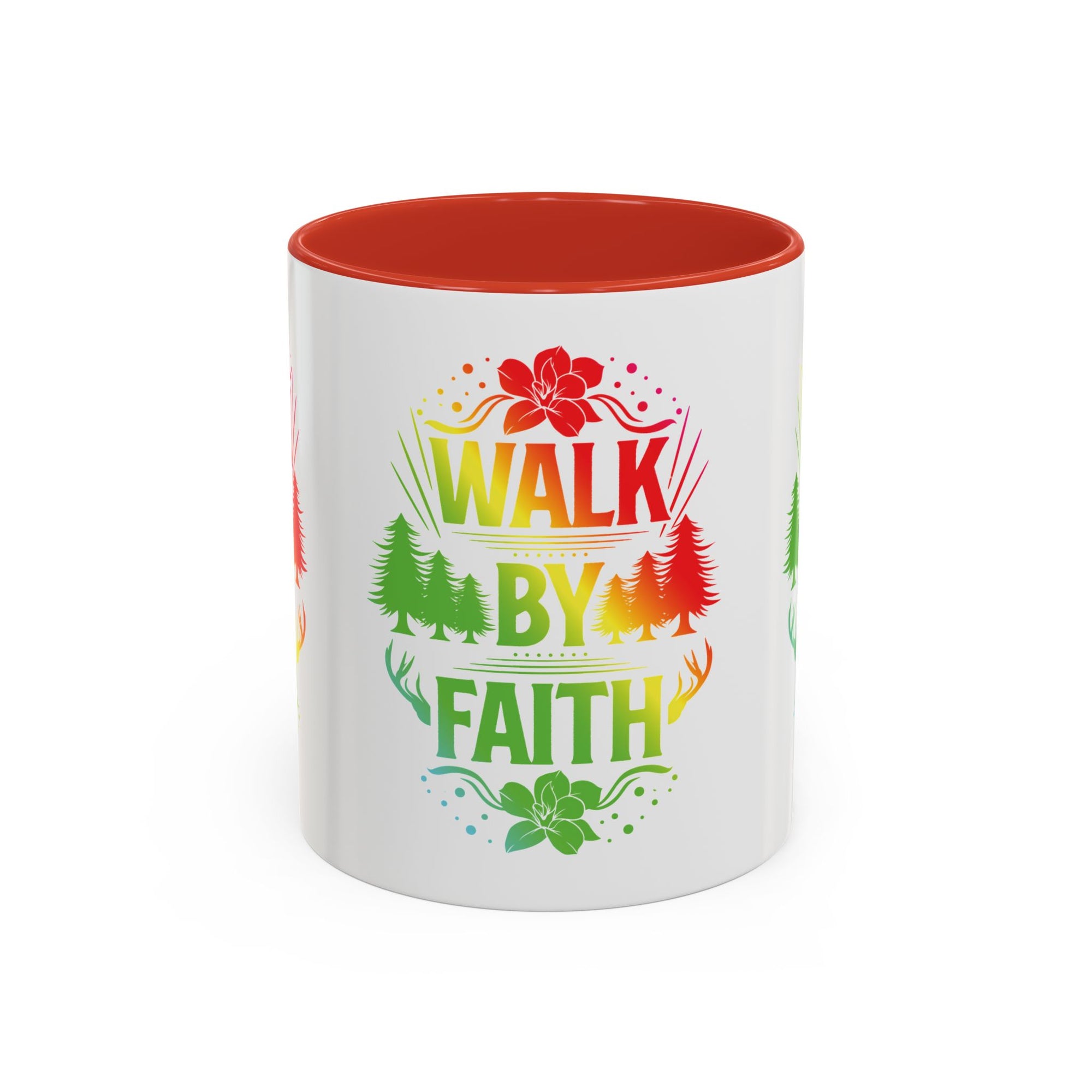 Walk by Faith Accent Coffee Mug - Inspirational Design
