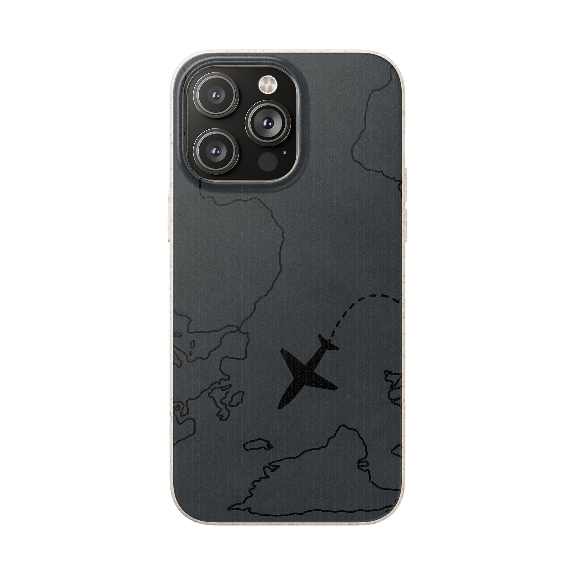 Airplane Map Biodegradable Phone Case, Eco-Friendly Phone Cover, Travel Gift, Sustainable Accessory, Nature Lover Gift
