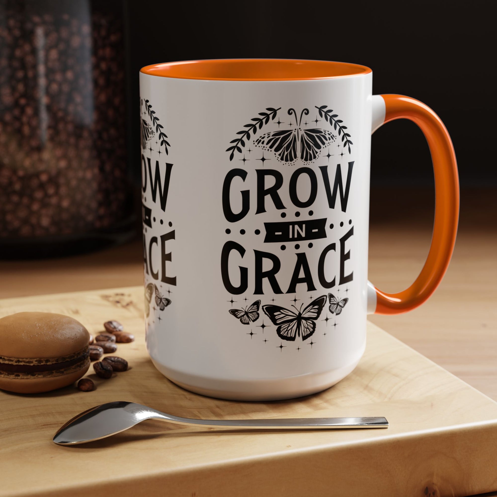 Grow in Grace Accent Coffee Mug - Inspirational Design