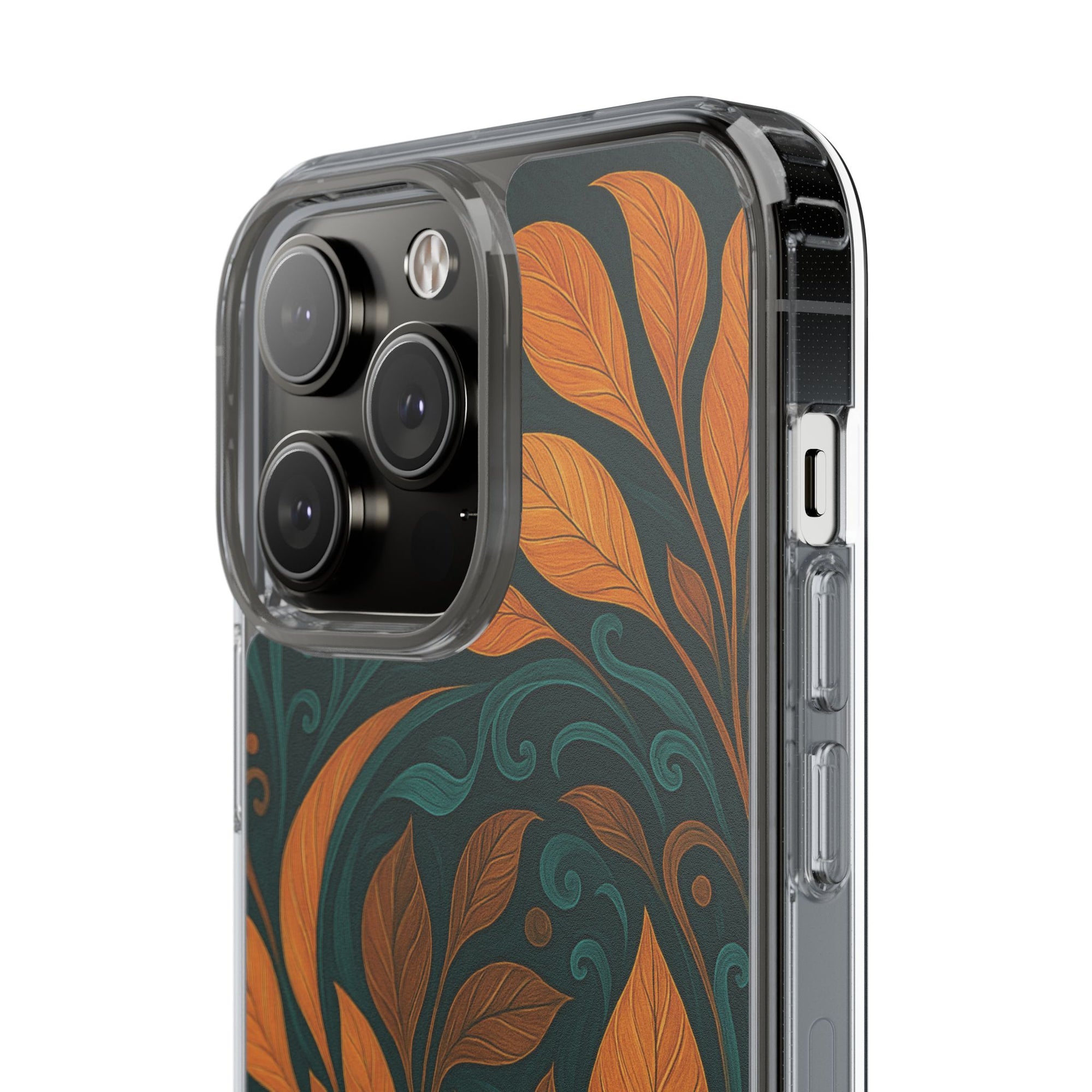 Bohemian Floral Clear Phone Case - Nature Lover's Gift, Botanical Design Phone Cover, Fall Aesthetic, Eco-Friendly Case, Custom Phone