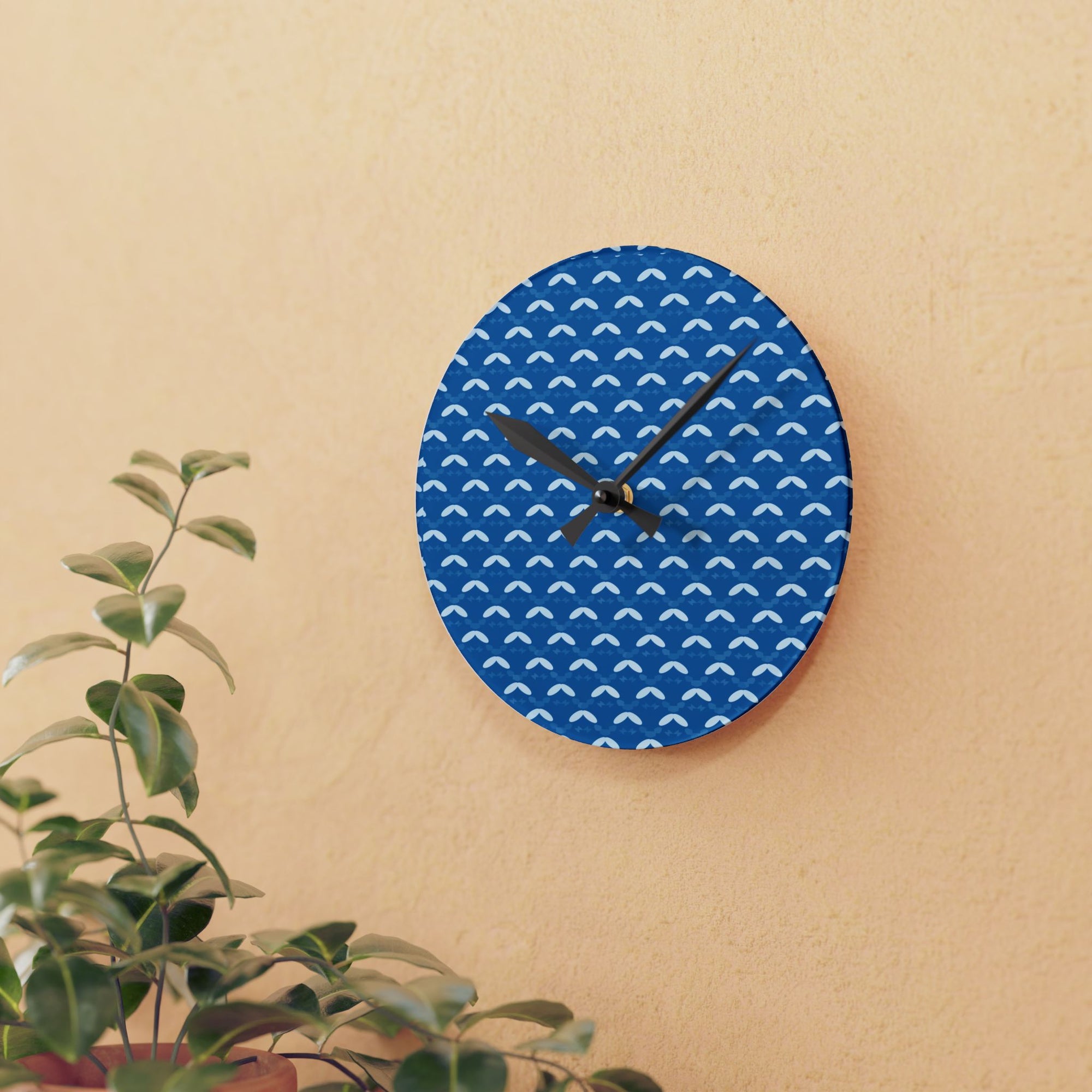 Ocean Waves Acrylic Wall Clock - Modern Coastal Home Decor