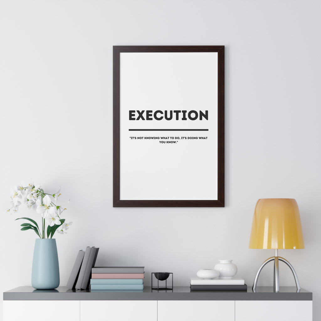 Minimalist in White (Execution) - Framed Vertical Poster