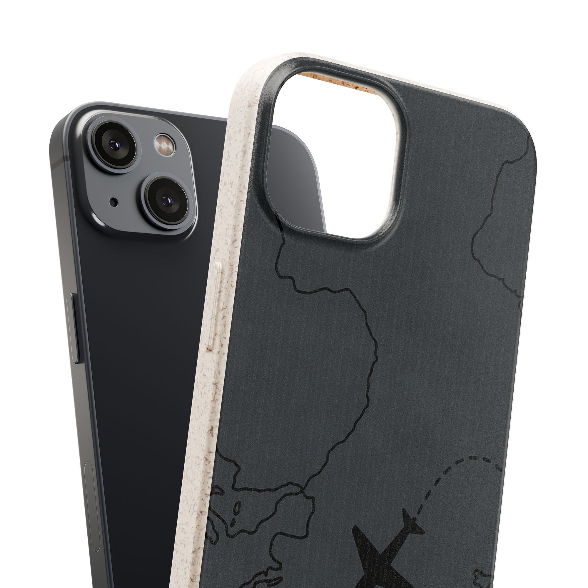 Airplane Map Biodegradable Phone Case, Eco-Friendly Phone Cover, Travel Gift, Sustainable Accessory, Nature Lover Gift