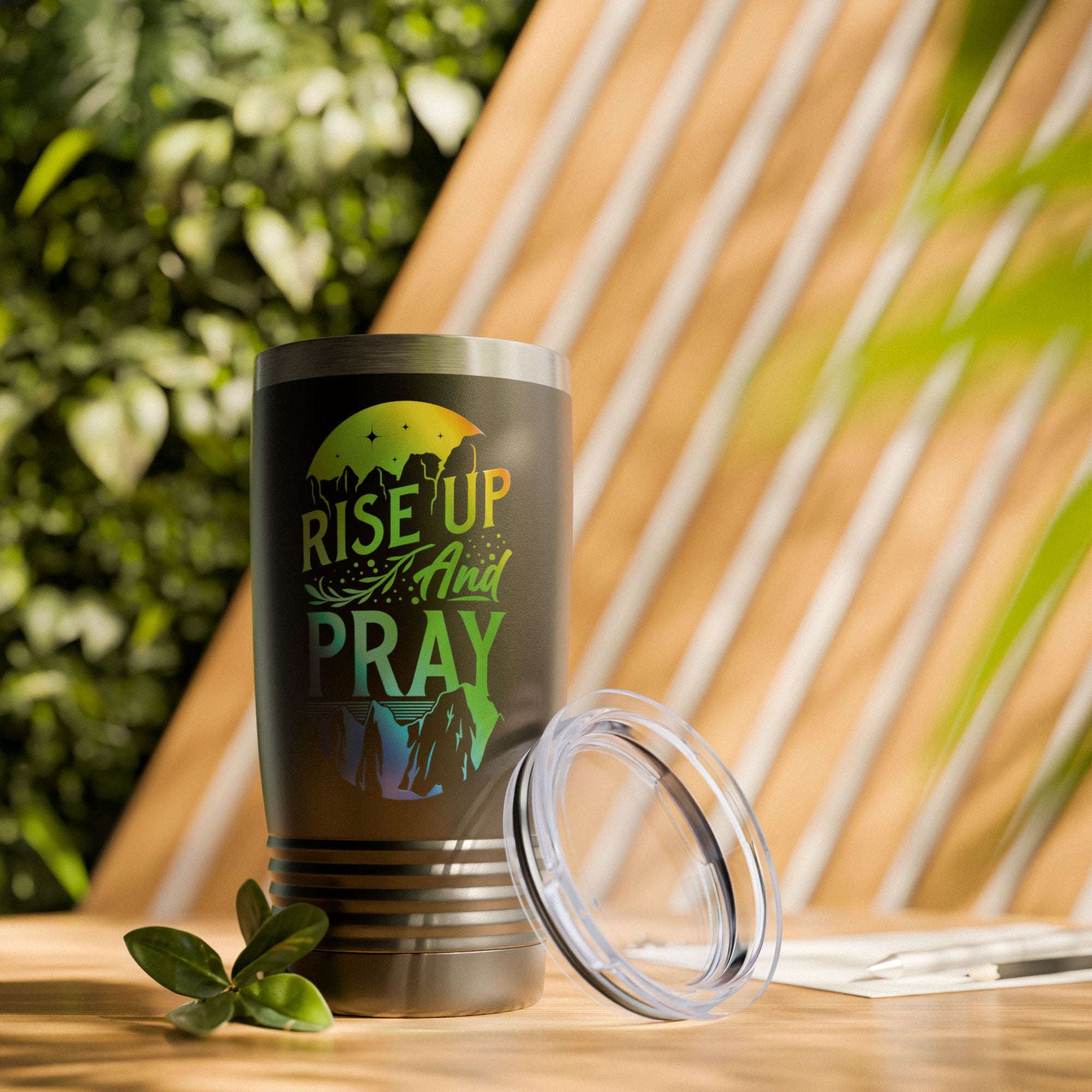 Rise Up and Pray Ringneck Tumbler - 20oz Inspirational Travel Mug