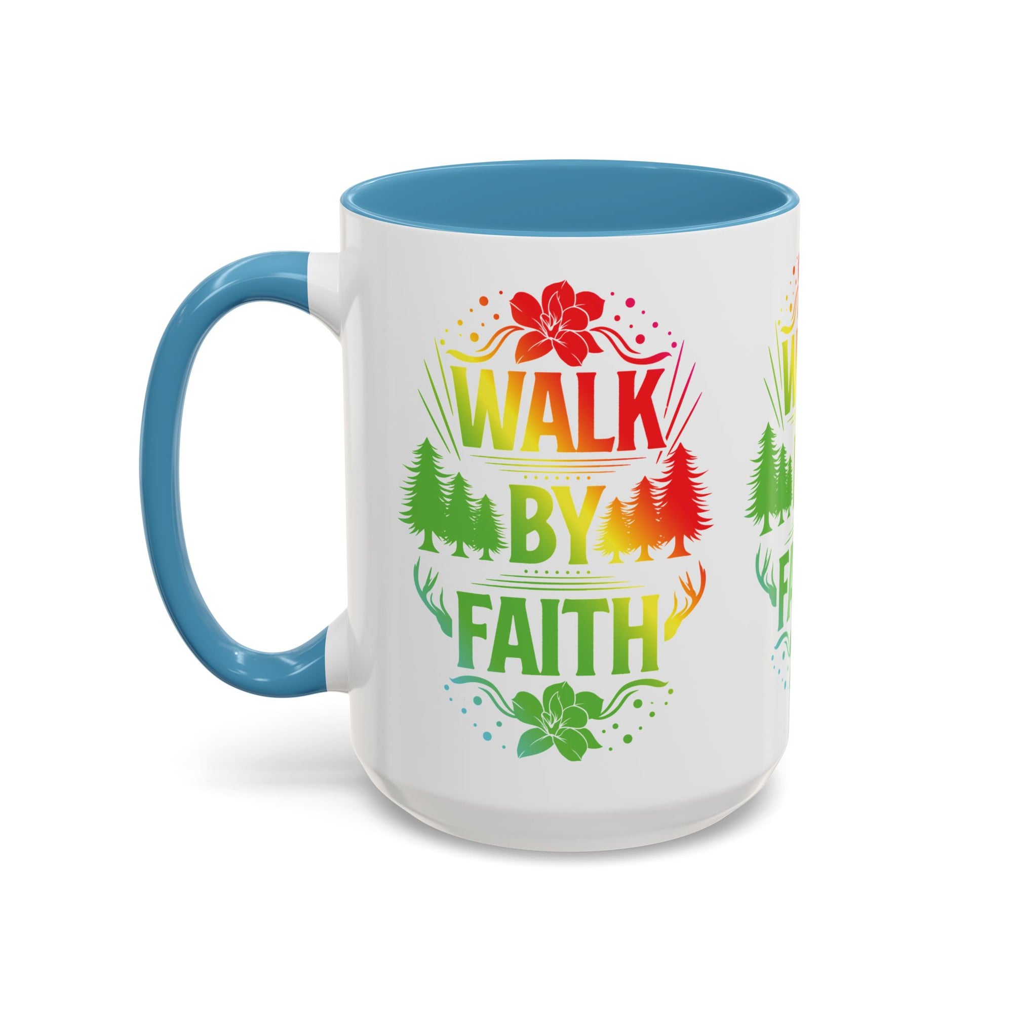 Walk by Faith Accent Coffee Mug - Inspirational Design