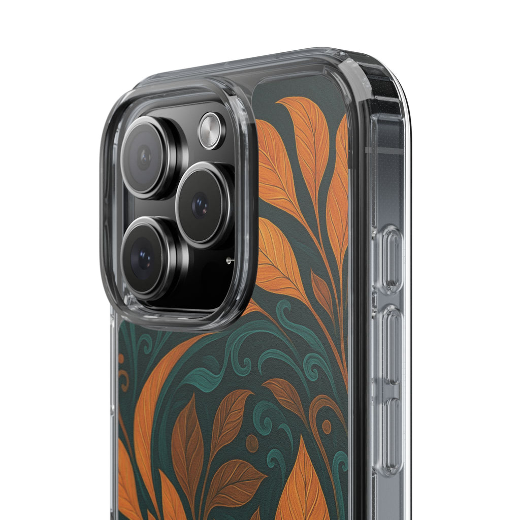 Bohemian Floral Clear Phone Case - Nature Lover's Gift, Botanical Design Phone Cover, Fall Aesthetic, Eco-Friendly Case, Custom Phone
