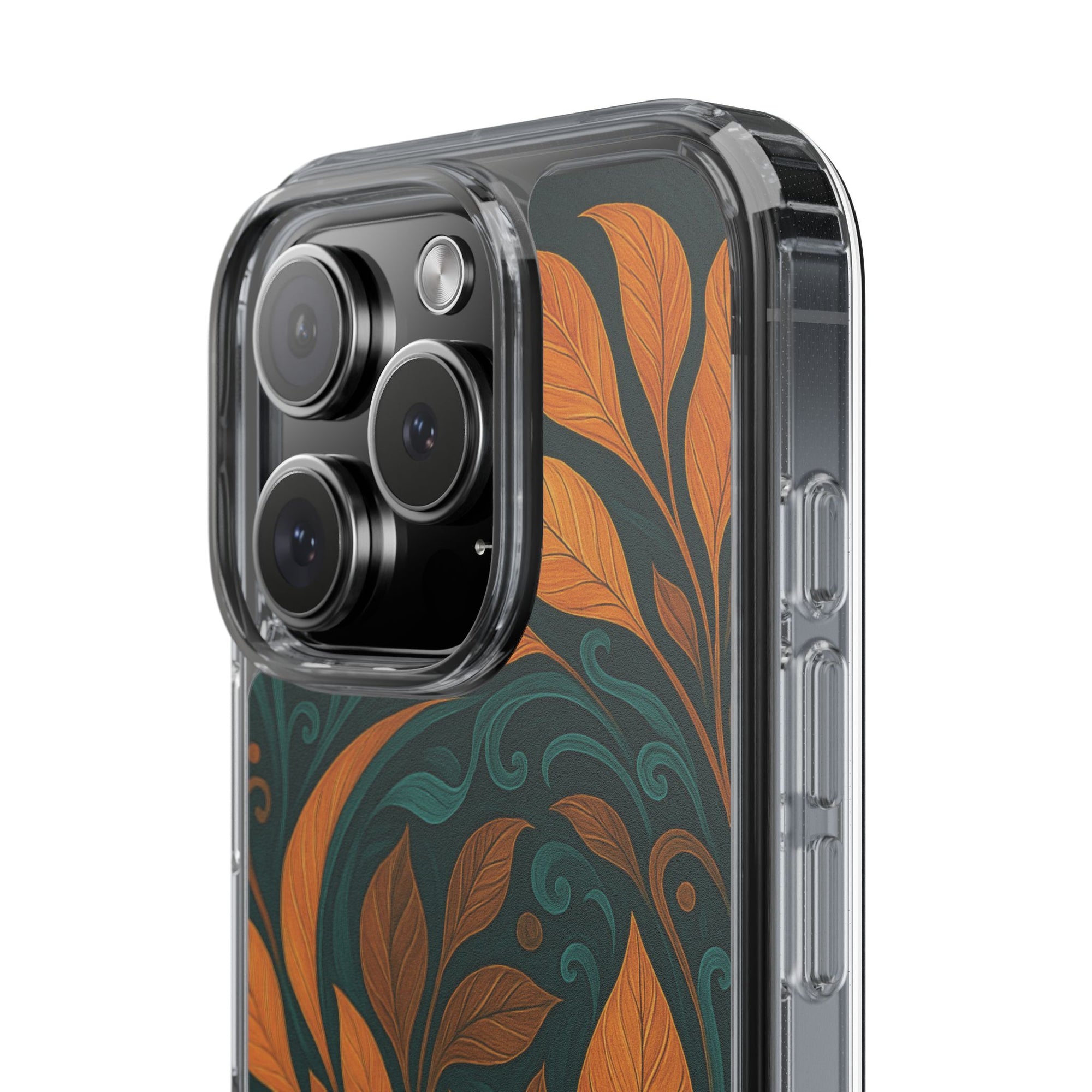 Bohemian Floral Clear Phone Case - Nature Lover's Gift, Botanical Design Phone Cover, Fall Aesthetic, Eco-Friendly Case, Custom Phone