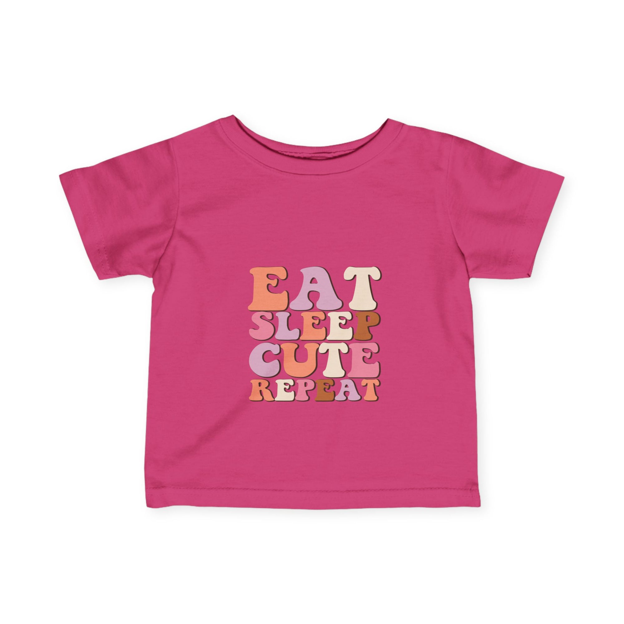Cute Infant T-Shirt - 'Eat Sleep Cute Repeat' with Colorful Number 1 Design