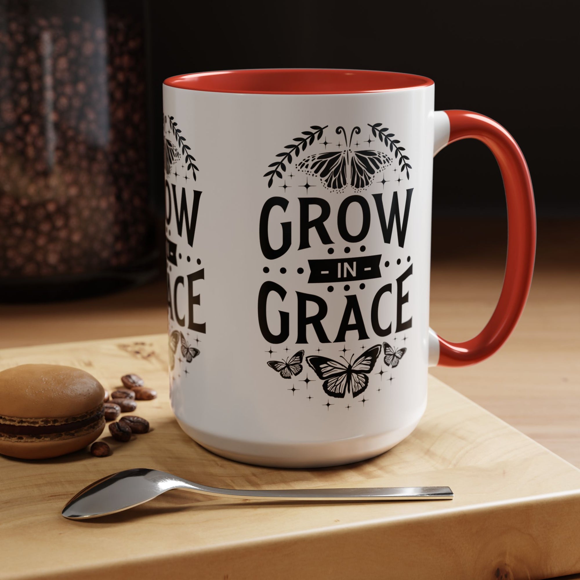 Grow in Grace Accent Coffee Mug - Inspirational Design