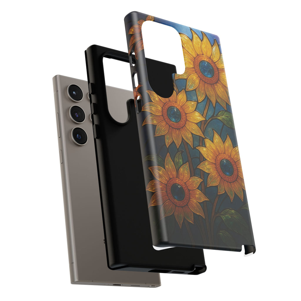 Vibrant Floral Phone Case, Sunflower Design, Tough & Durable Case, Nature Lover Gift, Protective Phone Cover, Spring Aesthetic