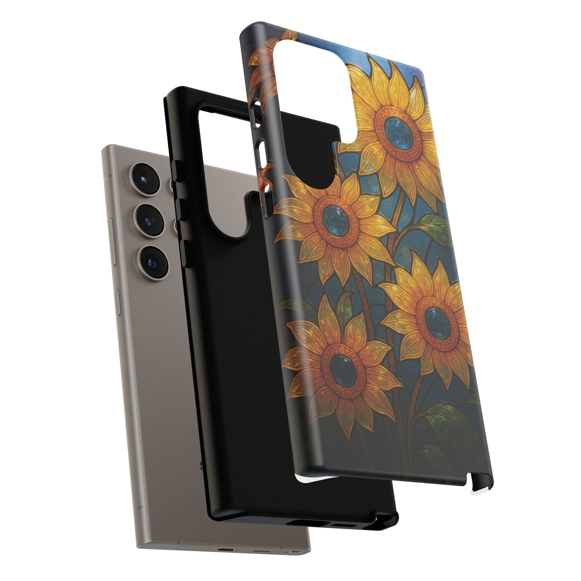 Vibrant Floral Phone Case, Sunflower Design, Tough & Durable Case, Nature Lover Gift, Protective Phone Cover, Spring Aesthetic