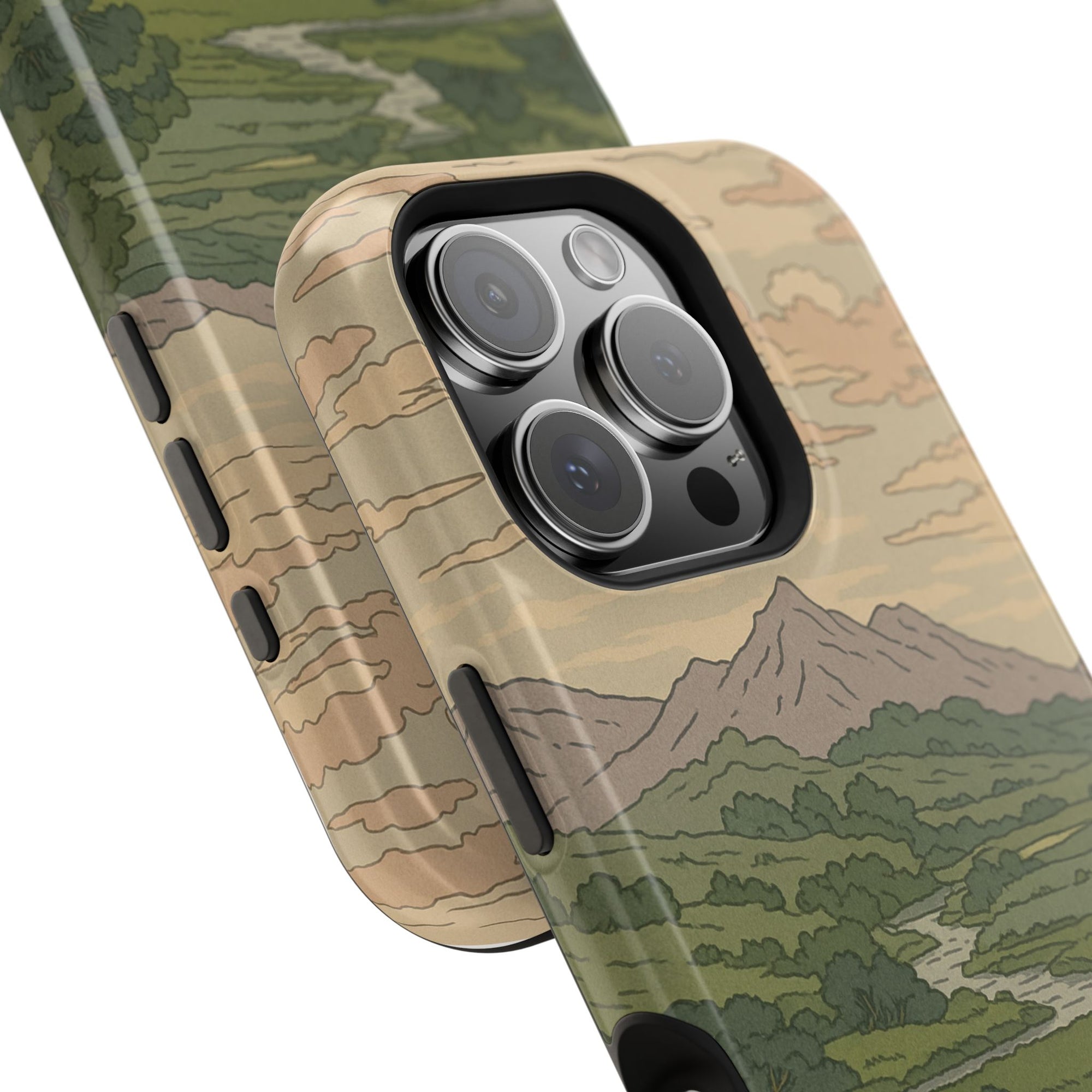 Nature-Inspired Magnetic Tough Case for iPhone, Phone Protection, Adventure Gift, Outdoor Lover, Earthy Aesthetic