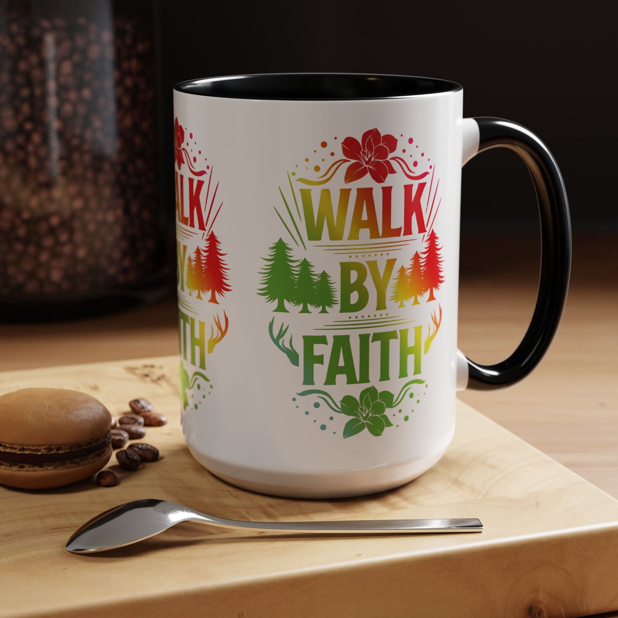 Walk by Faith Accent Coffee Mug - Inspirational Design