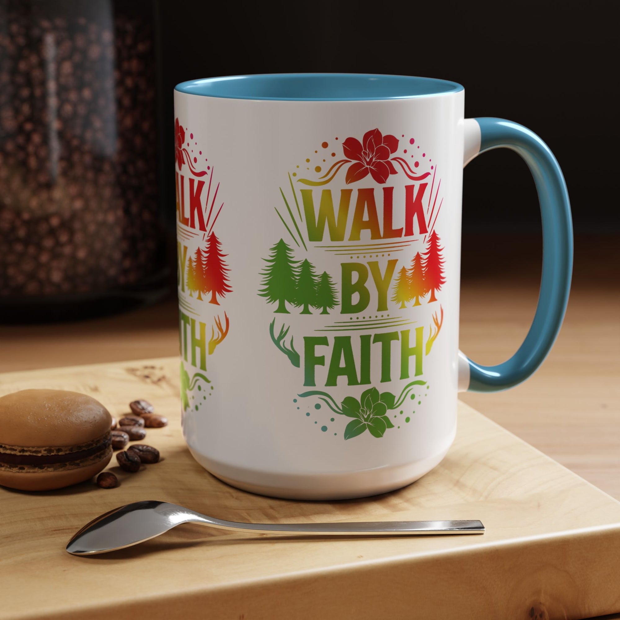 Walk by Faith Accent Coffee Mug - Inspirational Design