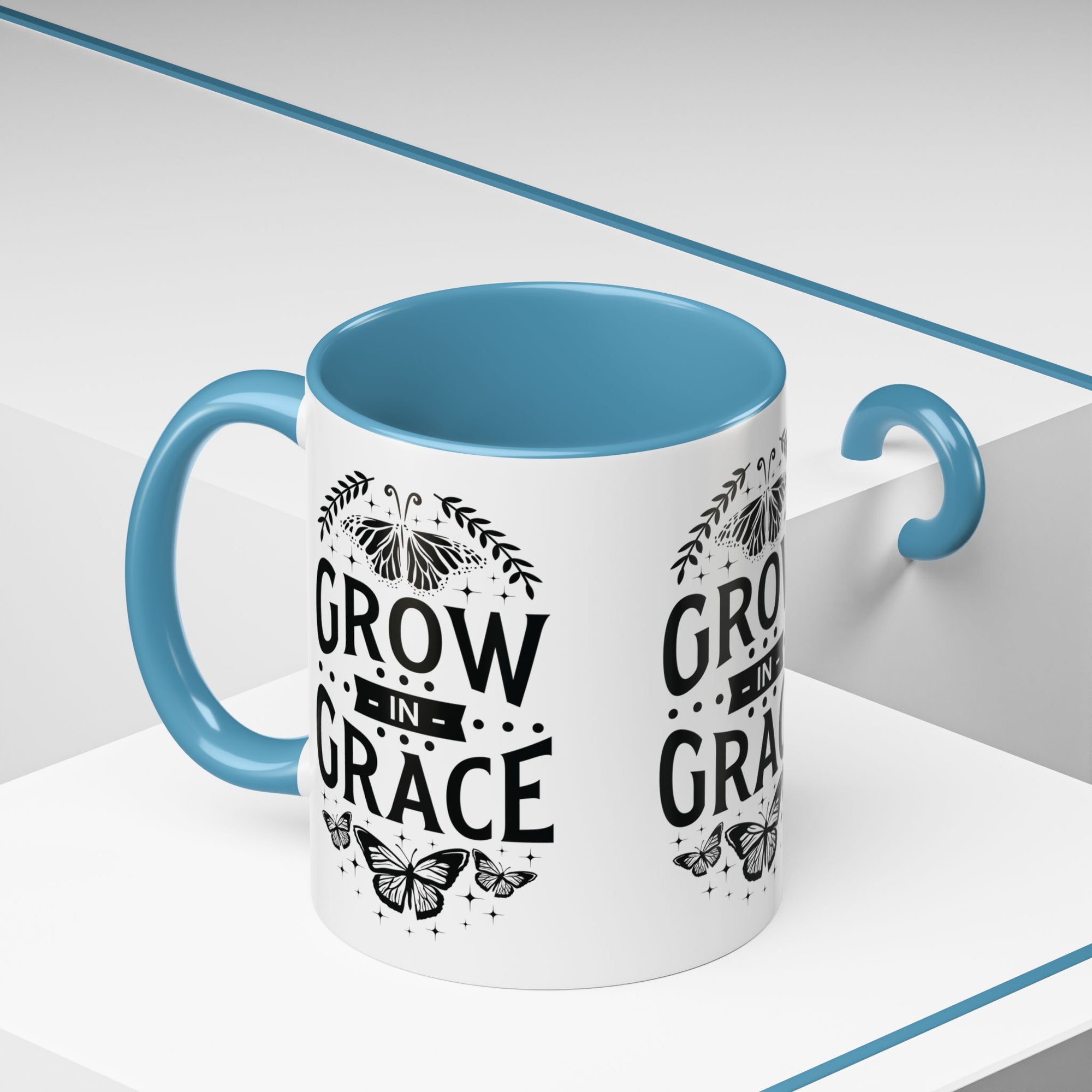 Grow in Grace Accent Coffee Mug - Inspirational Design