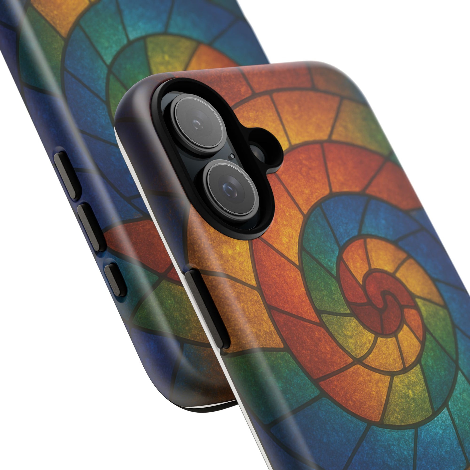 Stained Glass Spiral Colorful Phone Case, Vibrant Tough Phone Protector, Artistic Cell Phone Cover, Trendy Tech Accessories Samsung Galaxy S series and Apple iPhone series
