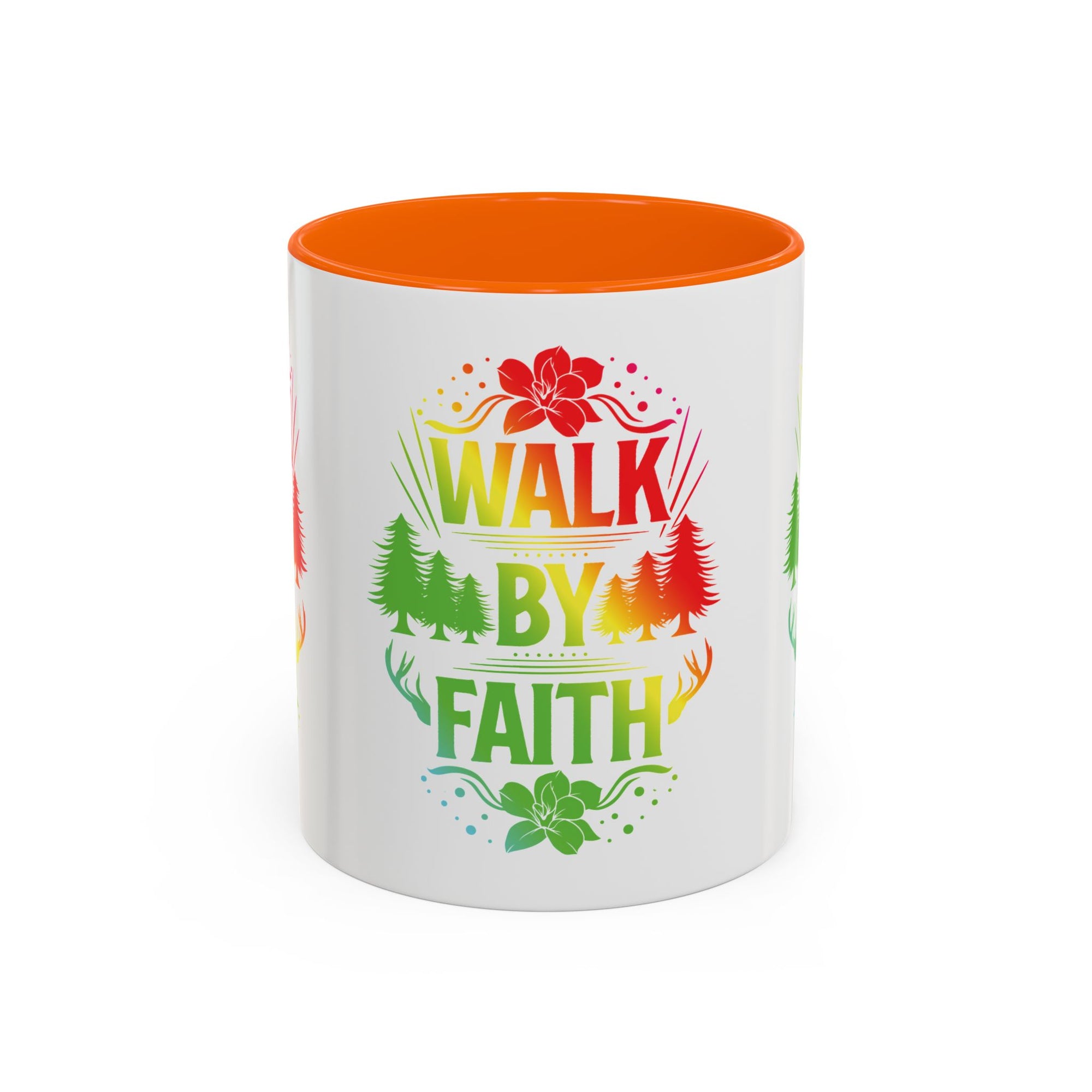Walk by Faith Accent Coffee Mug - Inspirational Design