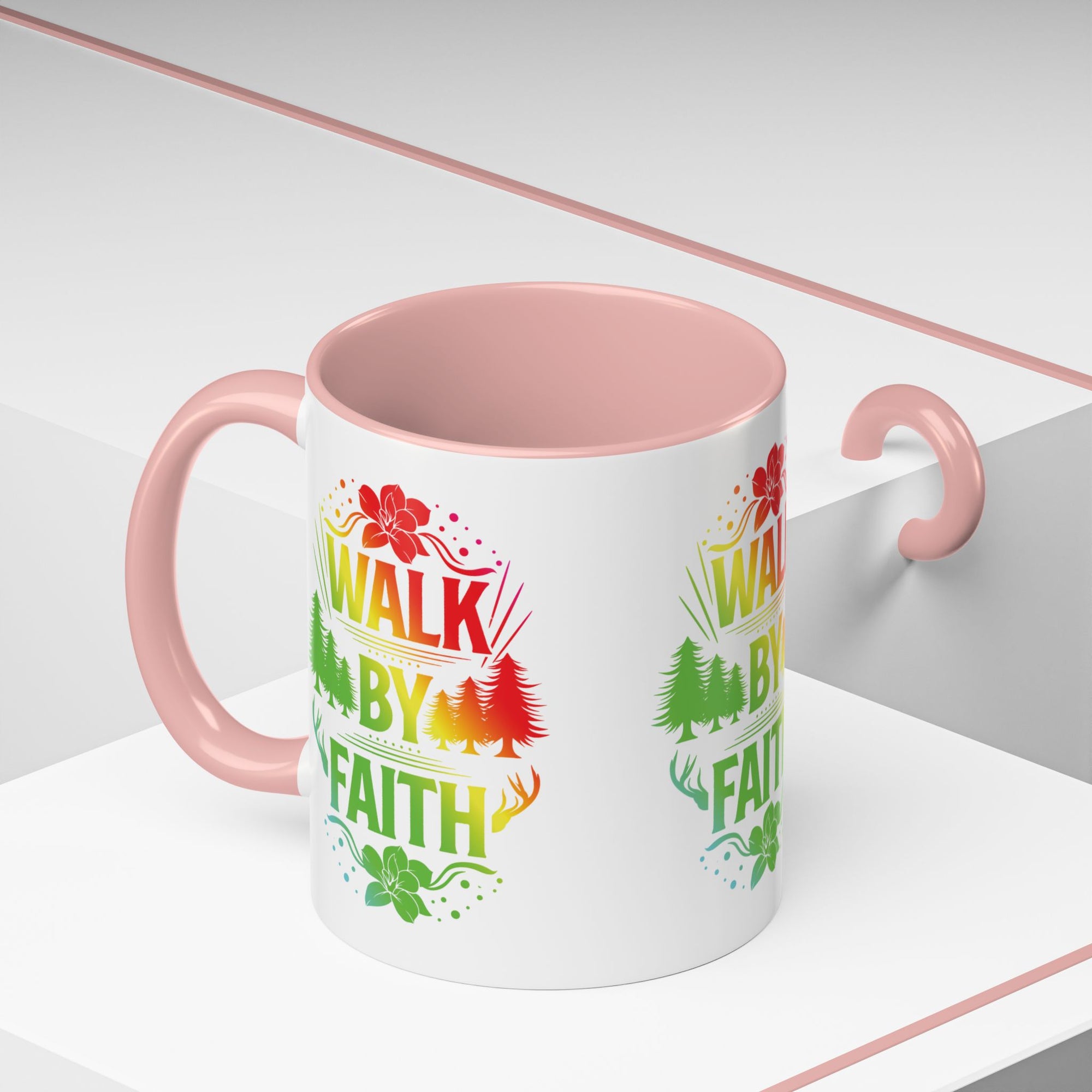 Walk by Faith Accent Coffee Mug - Inspirational Design