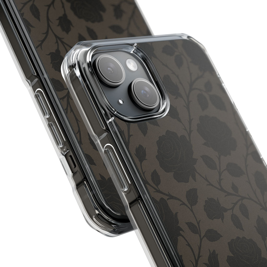 Floral Phone Case - Elegant Rose Design, Magnetic Clear Impact Case for iPhone, Stylish Phone Cover, Gifts for Her, Floral Lover