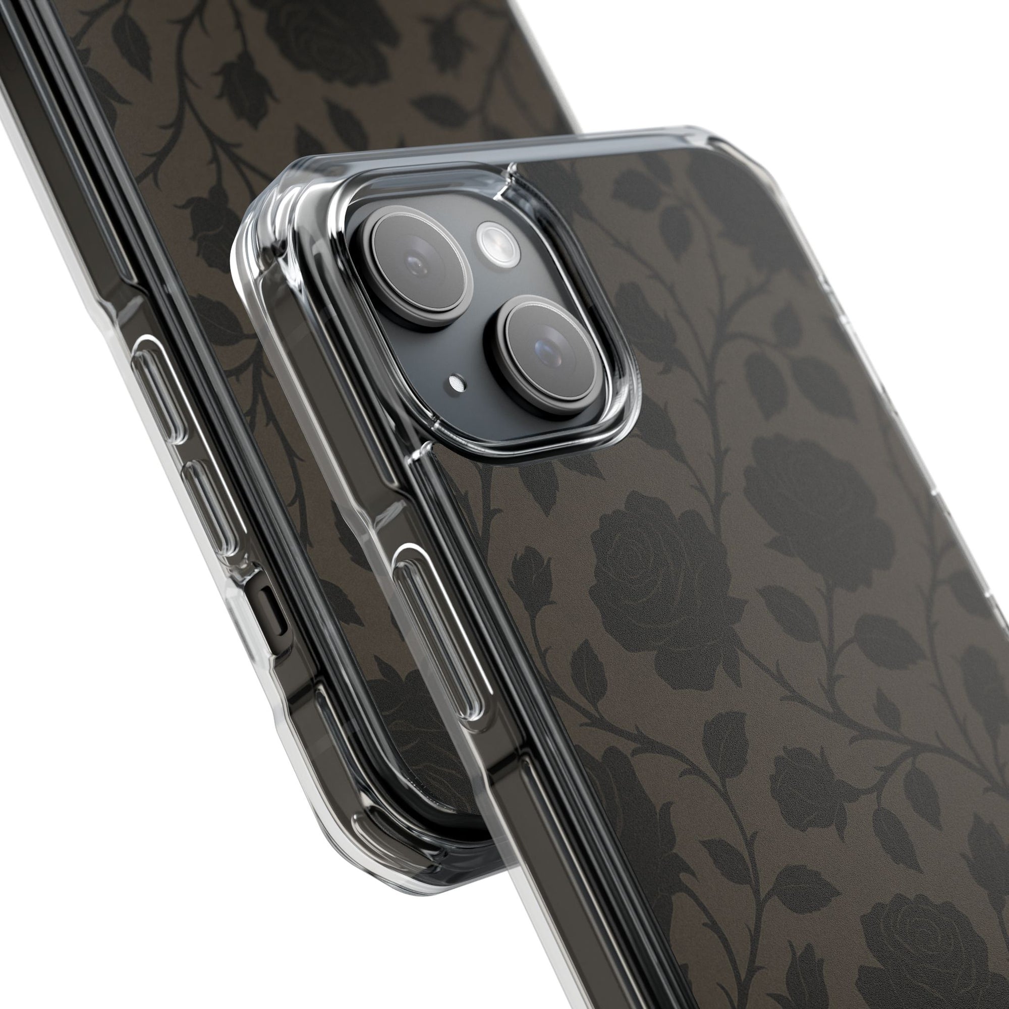 Floral Phone Case - Elegant Rose Design, Magnetic Clear Impact Case for iPhone, Stylish Phone Cover, Gifts for Her, Floral Lover