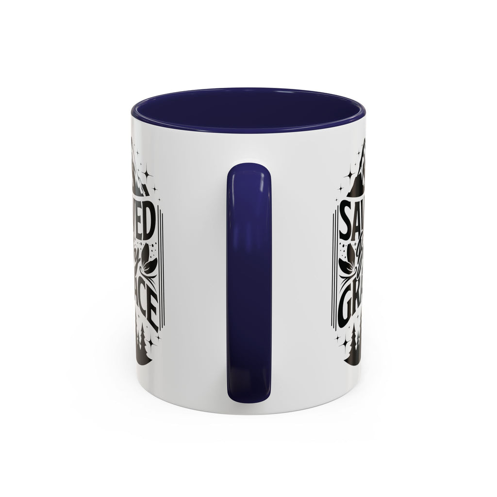 Saved by Grace Accent Coffee Mug - Inspirational Design