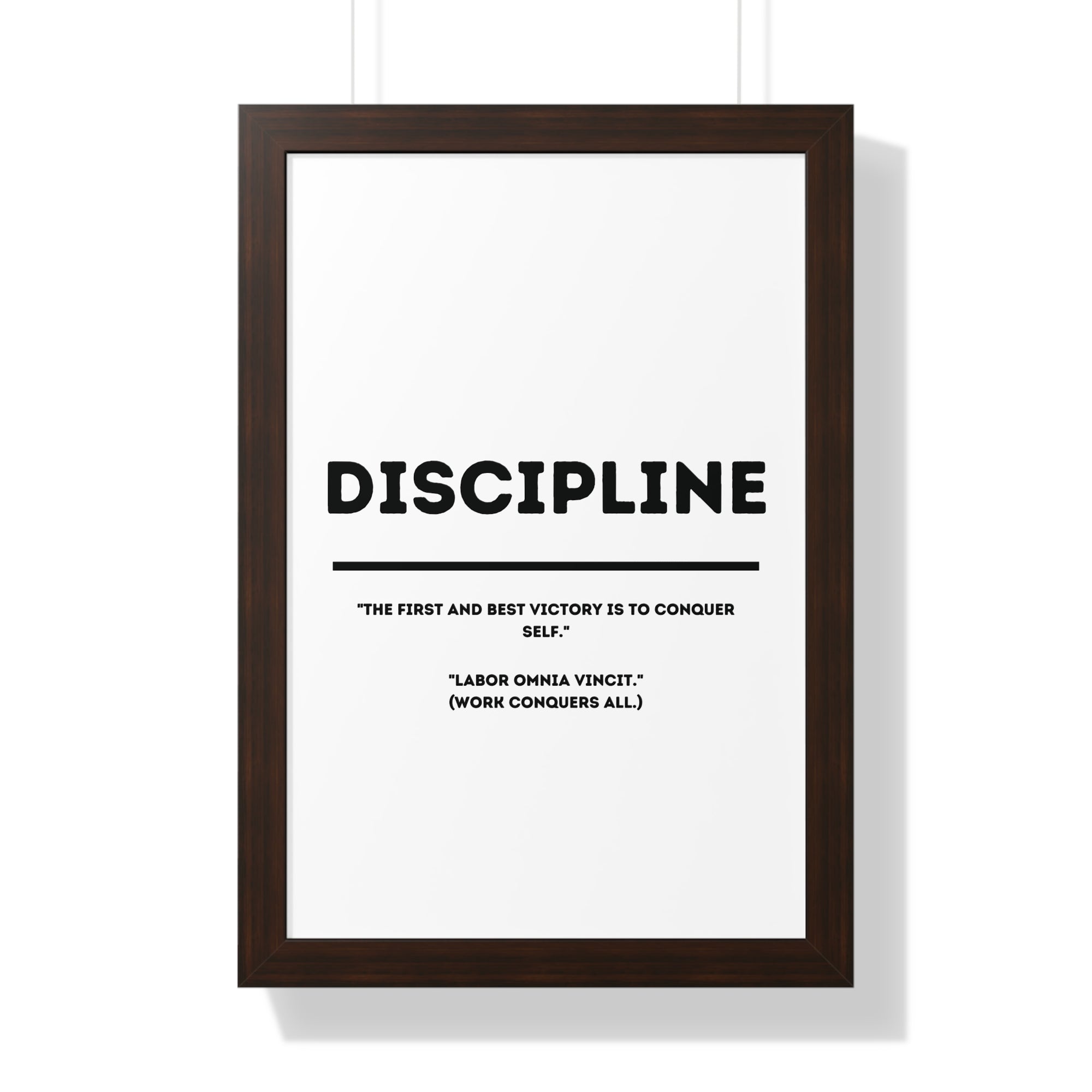 Minimalist in White (Discipline) - Framed Vertical Poster
