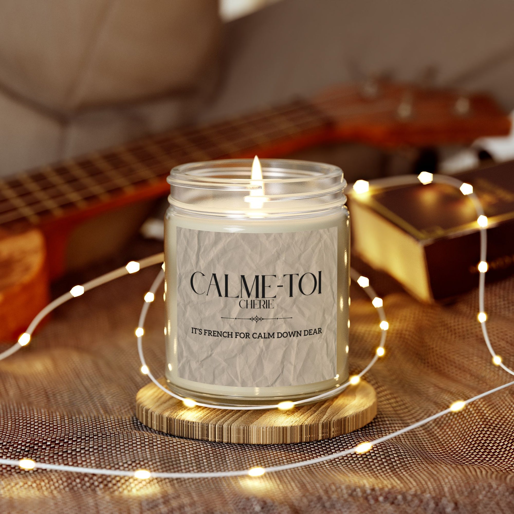 Calm Down Candle | Scented Coconut Apricot Wax, Self-Care Gift, Home Decor, Relaxation, Spa Experience, Mindfulness, Funny Gifts for Better-half
