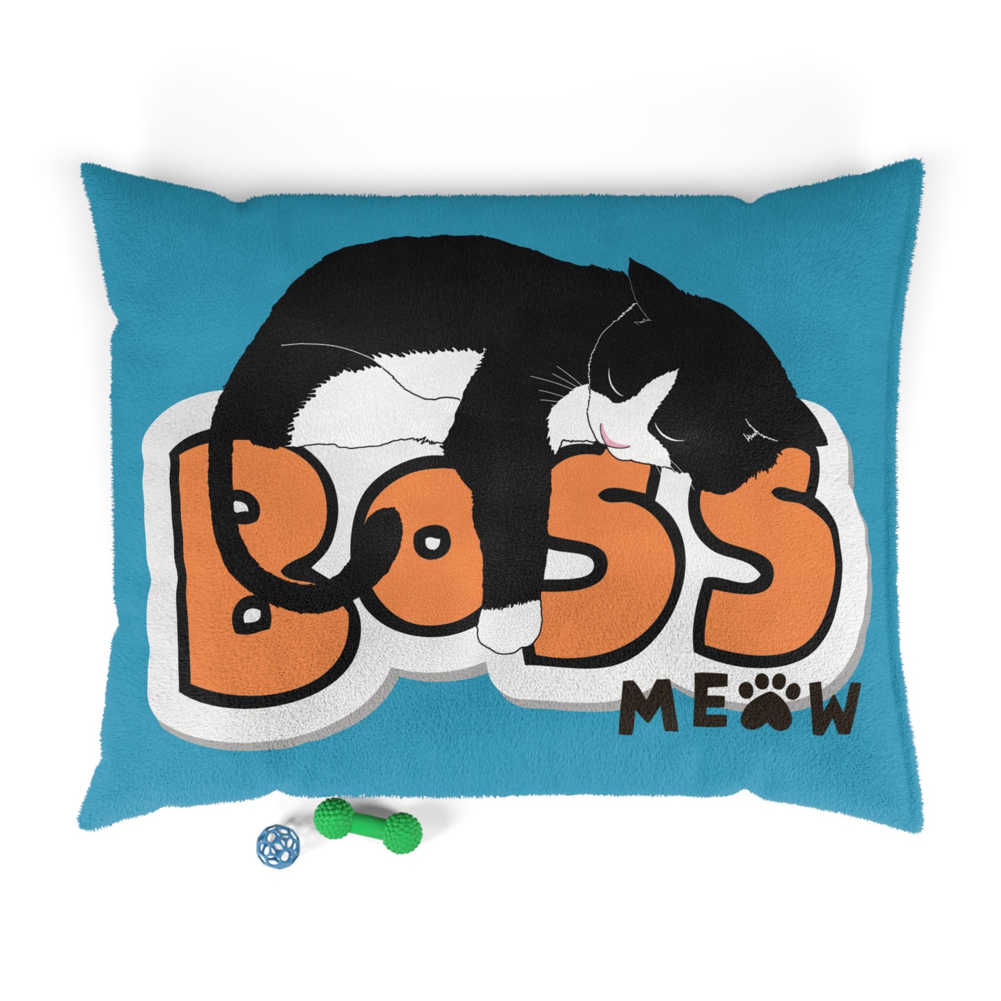 Boss Meow Pet Bed (Blue) - Fun and Cozy Space for Your Furry Leader