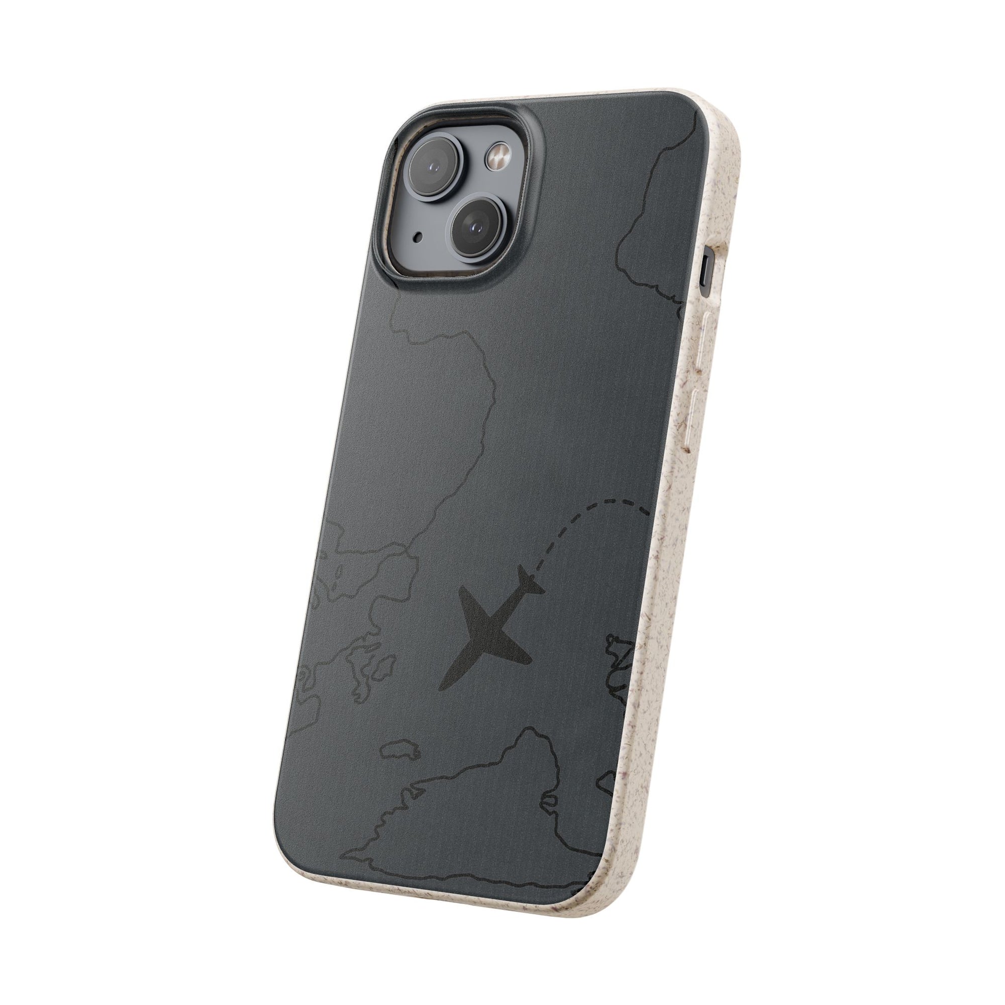 Airplane Map Biodegradable Phone Case, Eco-Friendly Phone Cover, Travel Gift, Sustainable Accessory, Nature Lover Gift