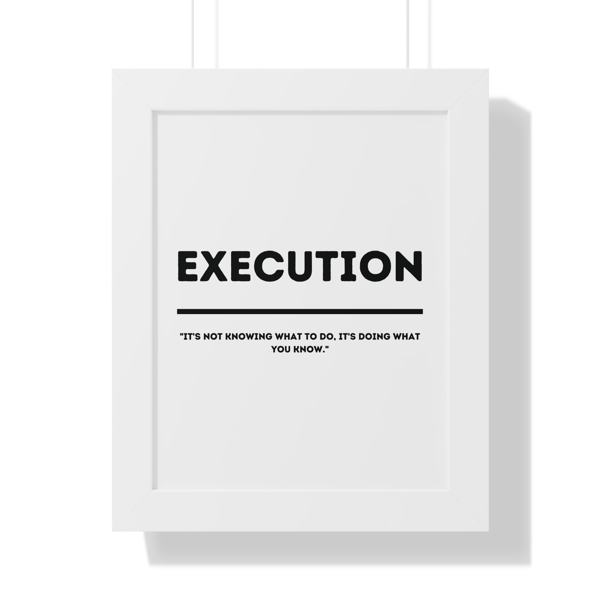 Minimalist in White (Execution) - Framed Vertical Poster