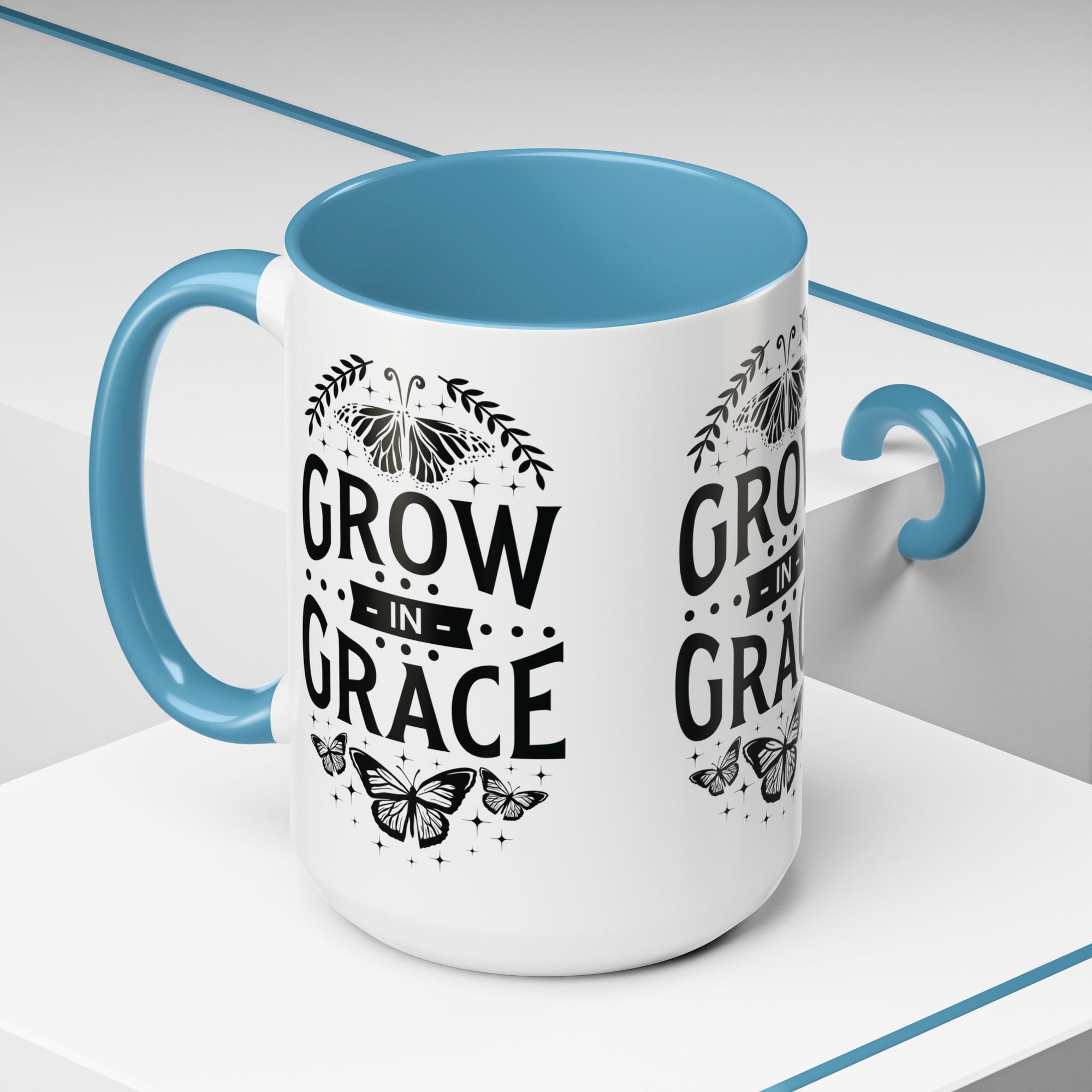 Grow in Grace Accent Coffee Mug - Inspirational Design