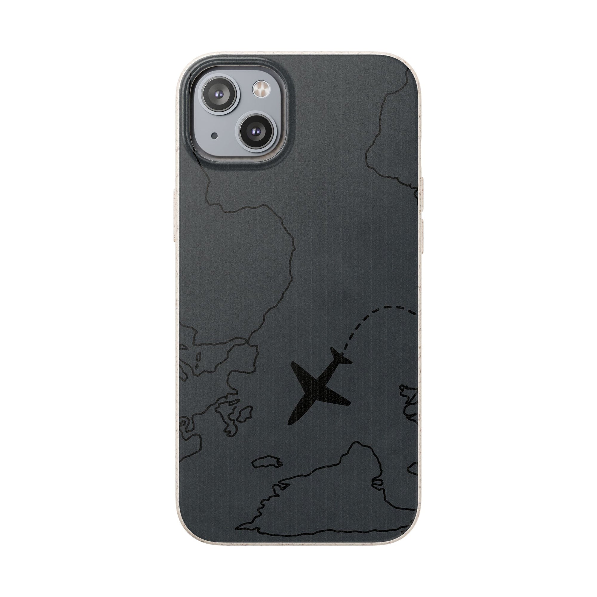 Airplane Map Biodegradable Phone Case, Eco-Friendly Phone Cover, Travel Gift, Sustainable Accessory, Nature Lover Gift
