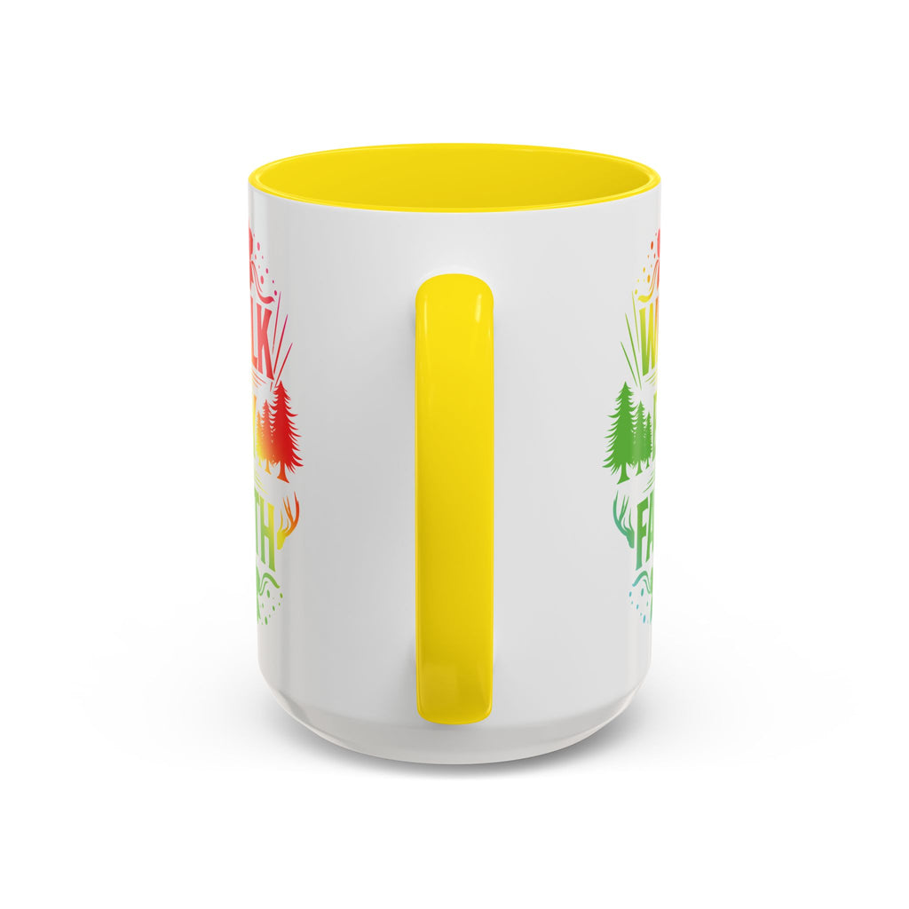 Walk by Faith Accent Coffee Mug - Inspirational Design