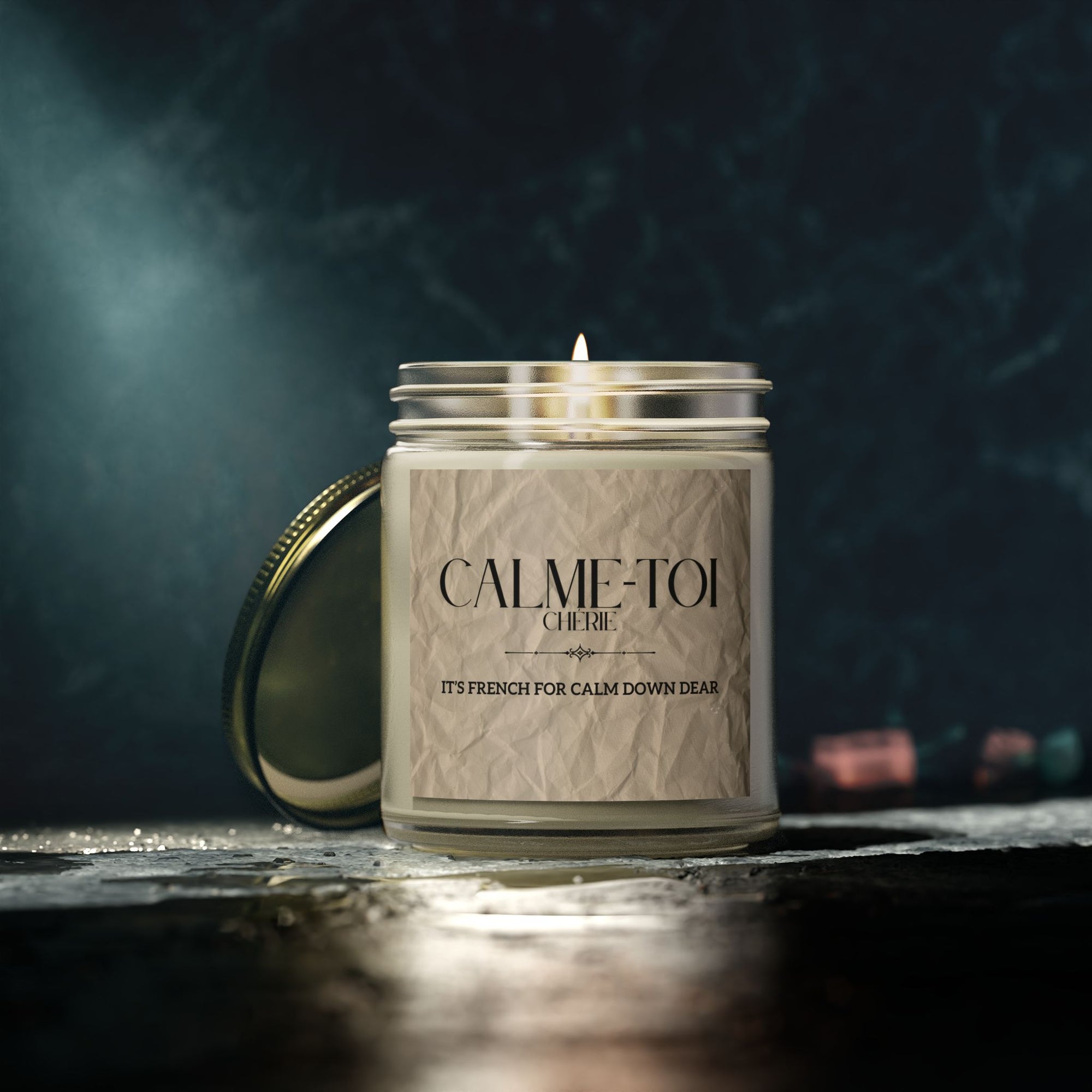 Calm Down Candle | Scented Coconut Apricot Wax, Self-Care Gift, Home Decor, Relaxation, Spa Experience, Mindfulness, Funny Gifts for Better-half