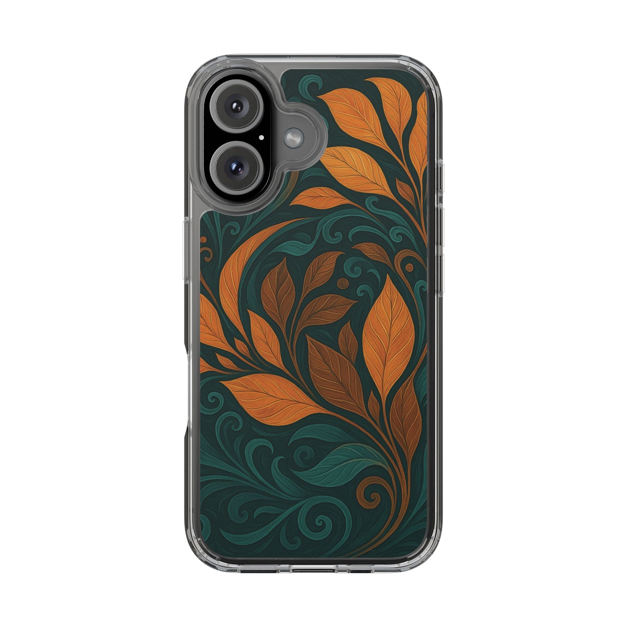 Bohemian Floral Clear Phone Case - Nature Lover's Gift, Botanical Design Phone Cover, Fall Aesthetic, Eco-Friendly Case, Custom Phone