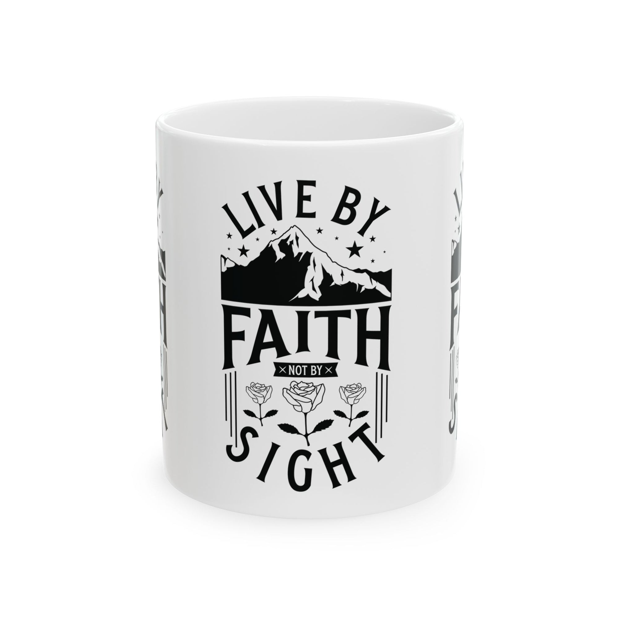 Inspirational Ceramic Mug - "Live by Faith not by Sight" - Perfect for Daily Motivation & Gift Giving