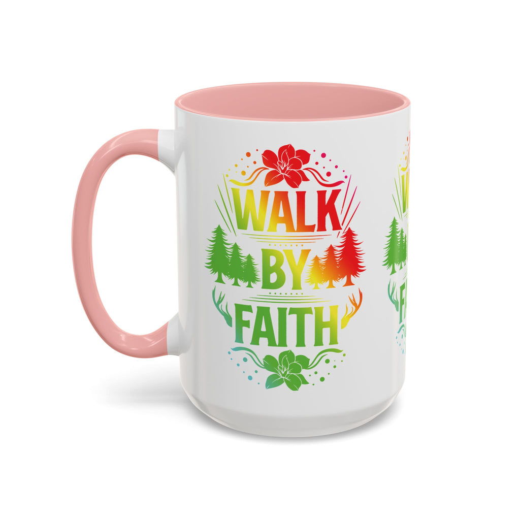 Walk by Faith Accent Coffee Mug - Inspirational Design