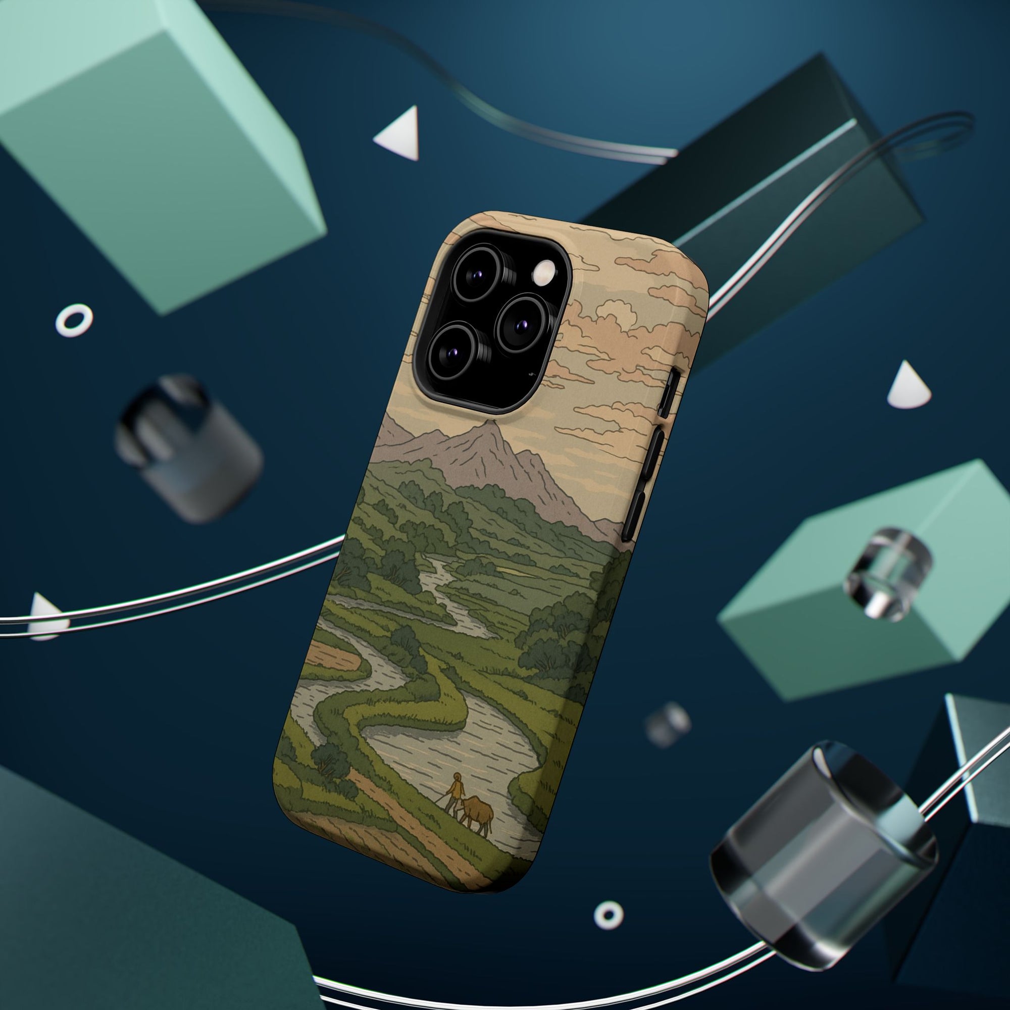Nature-Inspired Magnetic Tough Case for iPhone, Phone Protection, Adventure Gift, Outdoor Lover, Earthy Aesthetic
