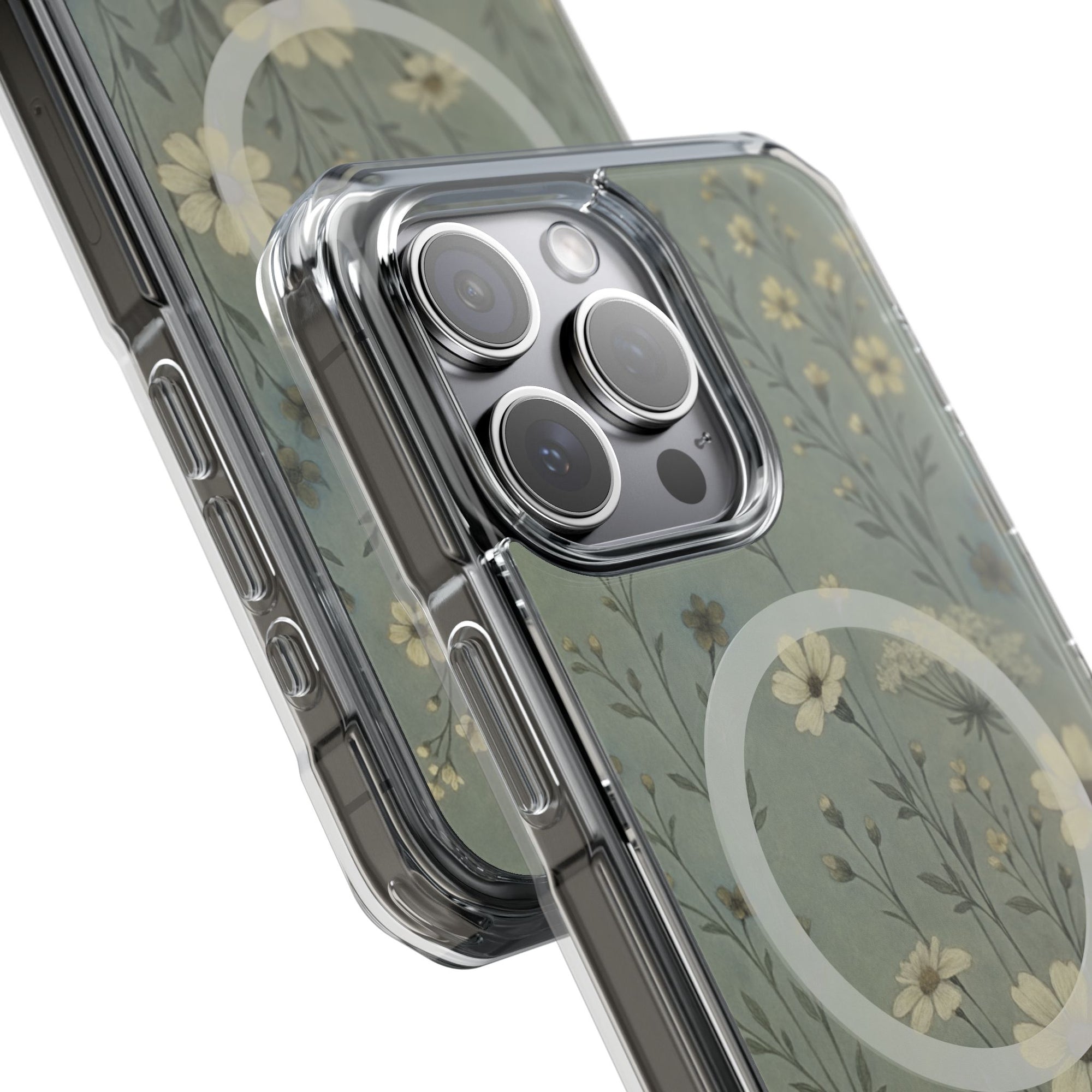 Floral Magnetic Clear Impact Cases, Phone Protection, Floral Design, Nature Lover Gift, Stylish Tech Accessories, Everyday Use