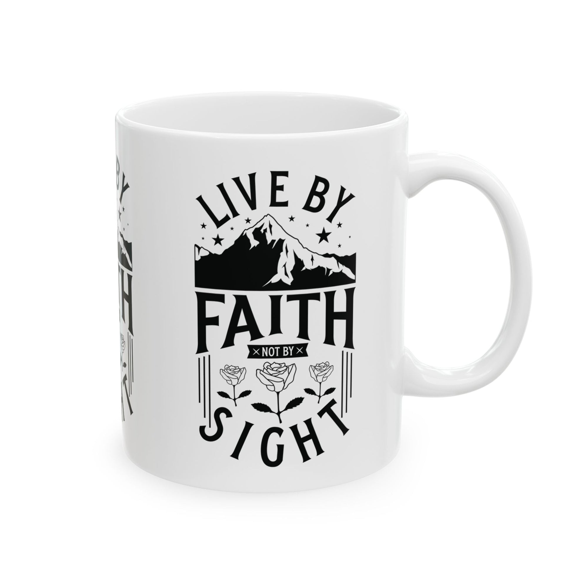 Inspirational Ceramic Mug - "Live by Faith not by Sight" - Perfect for Daily Motivation & Gift Giving