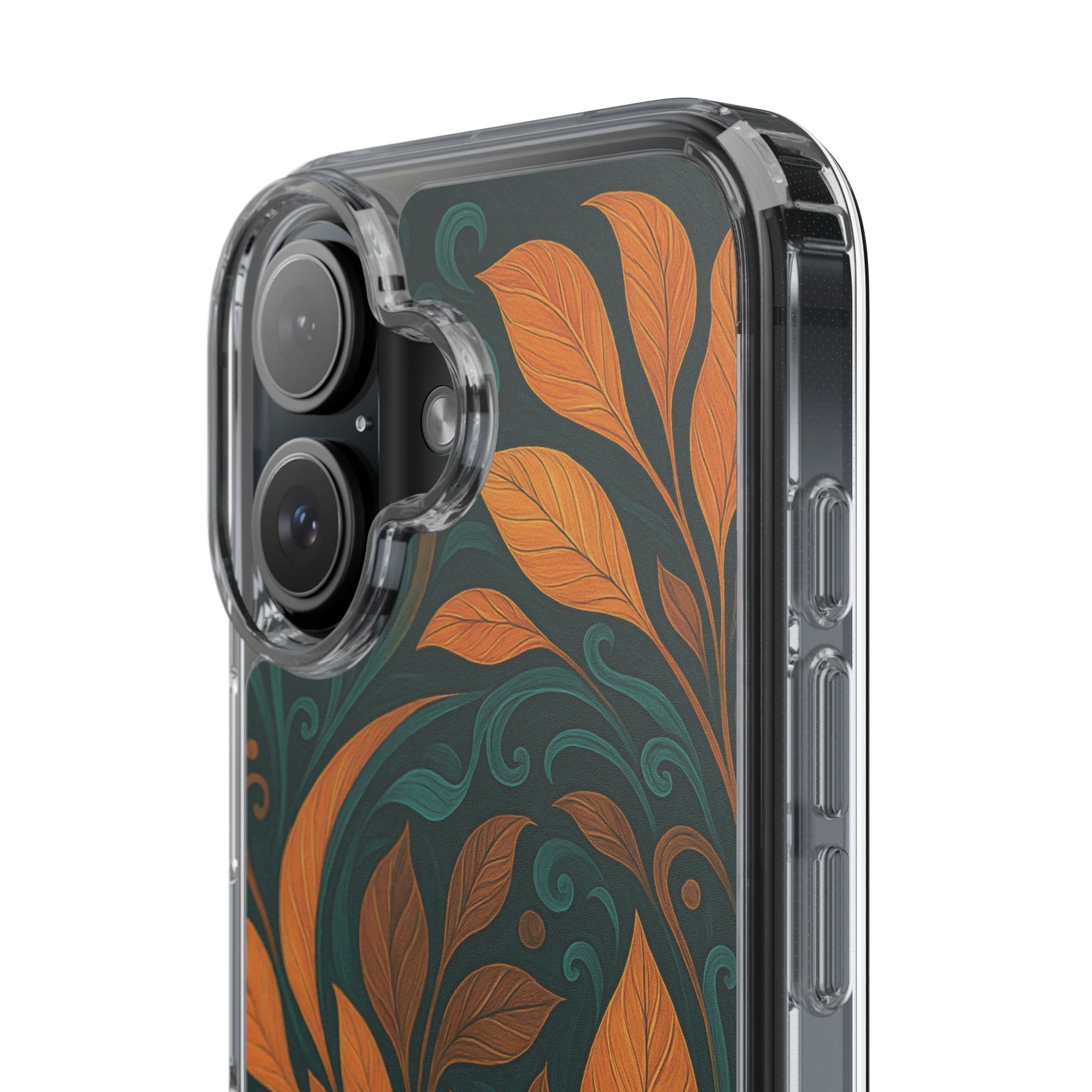 Bohemian Floral Clear Phone Case - Nature Lover's Gift, Botanical Design Phone Cover, Fall Aesthetic, Eco-Friendly Case, Custom Phone