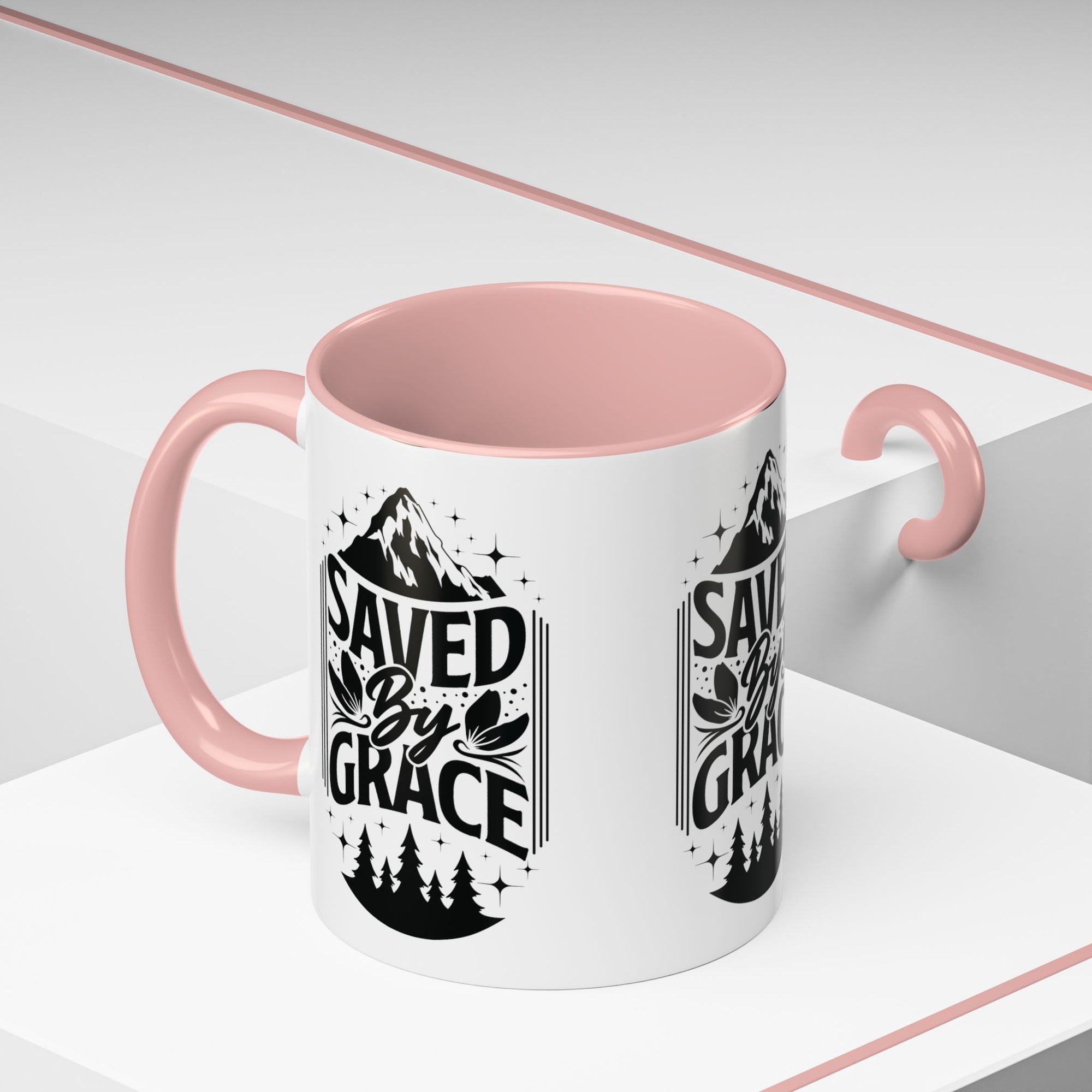 Saved by Grace Accent Coffee Mug - Inspirational Design