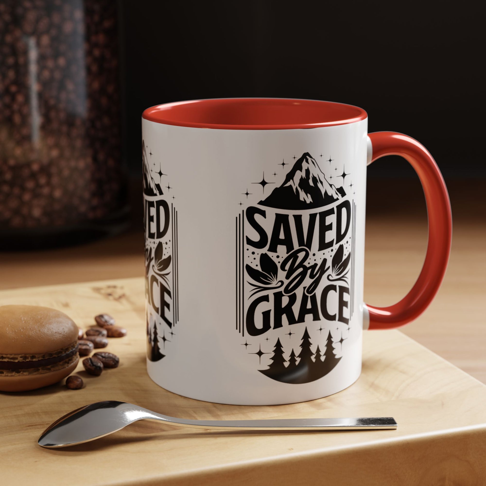 Saved by Grace Accent Coffee Mug - Inspirational Design