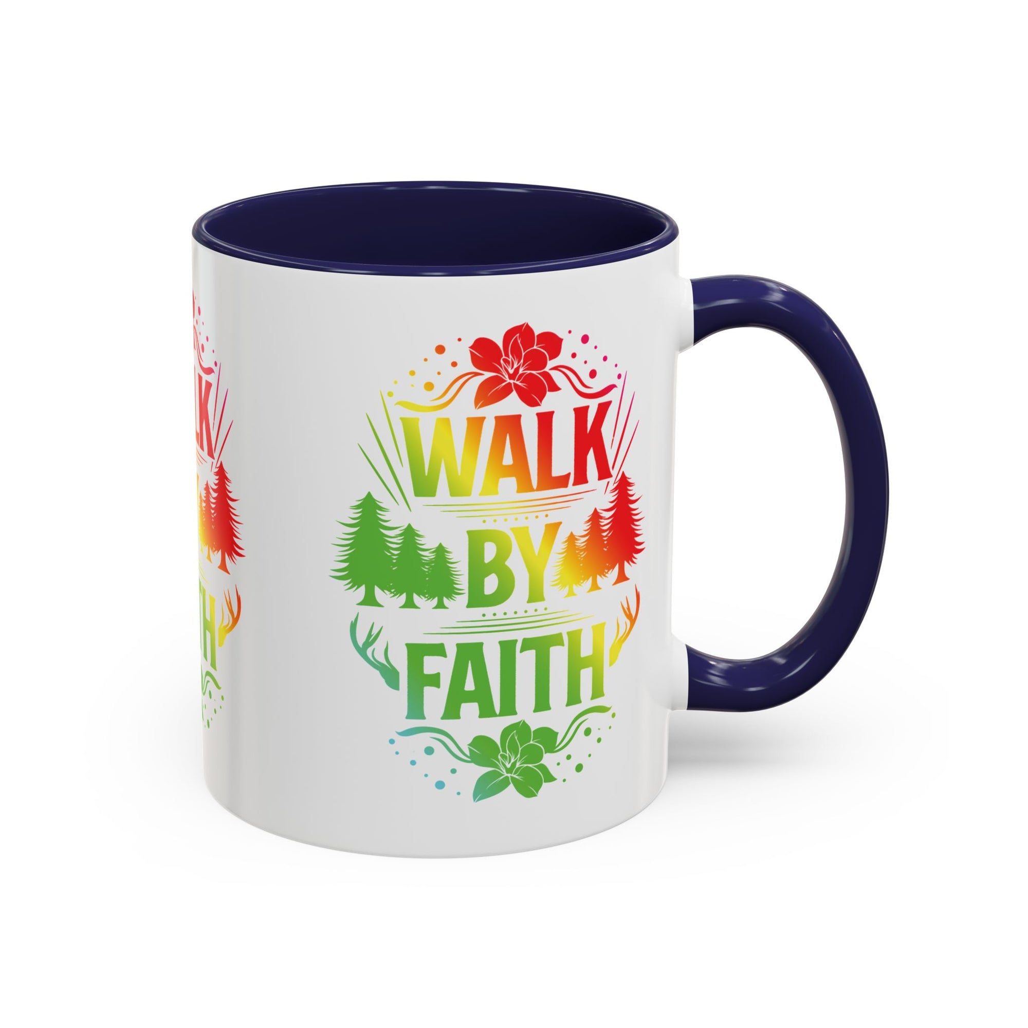 Walk by Faith Accent Coffee Mug - Inspirational Design