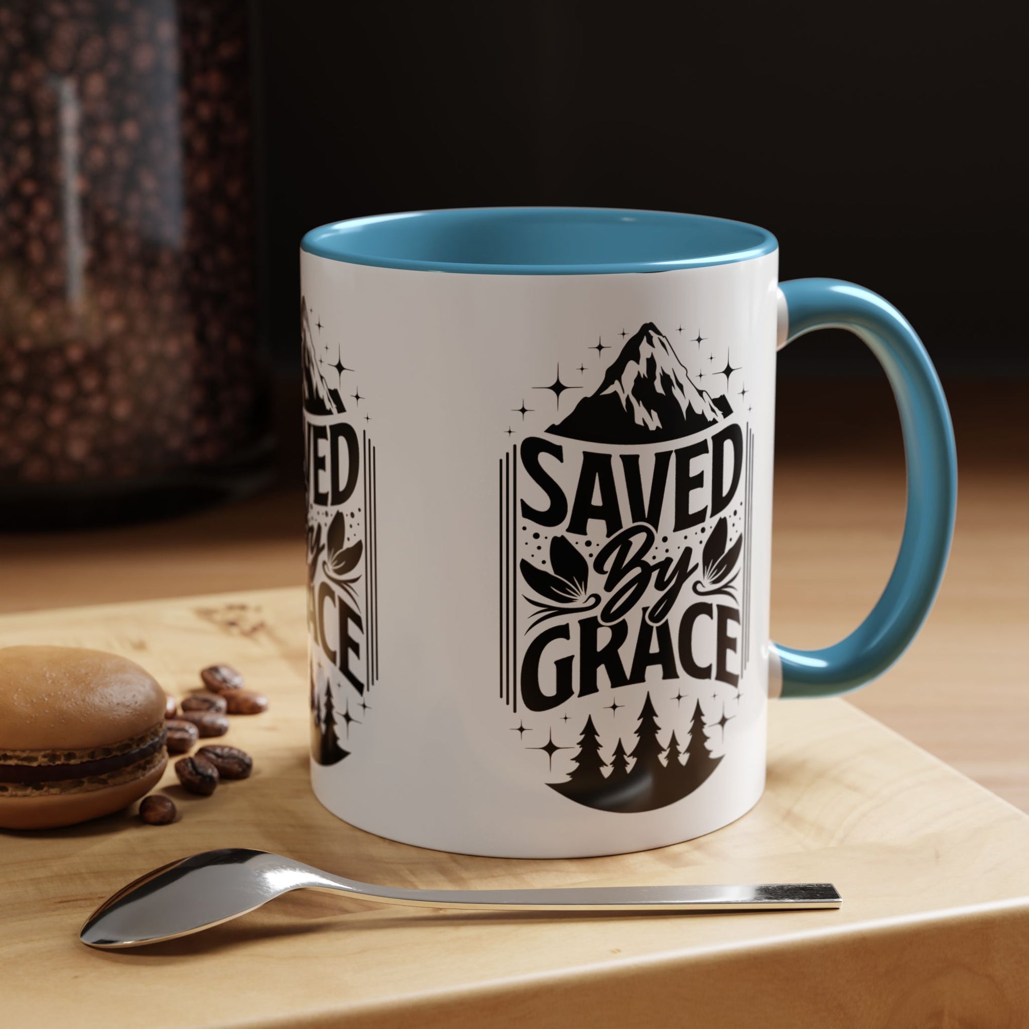 Saved by Grace Accent Coffee Mug - Inspirational Design