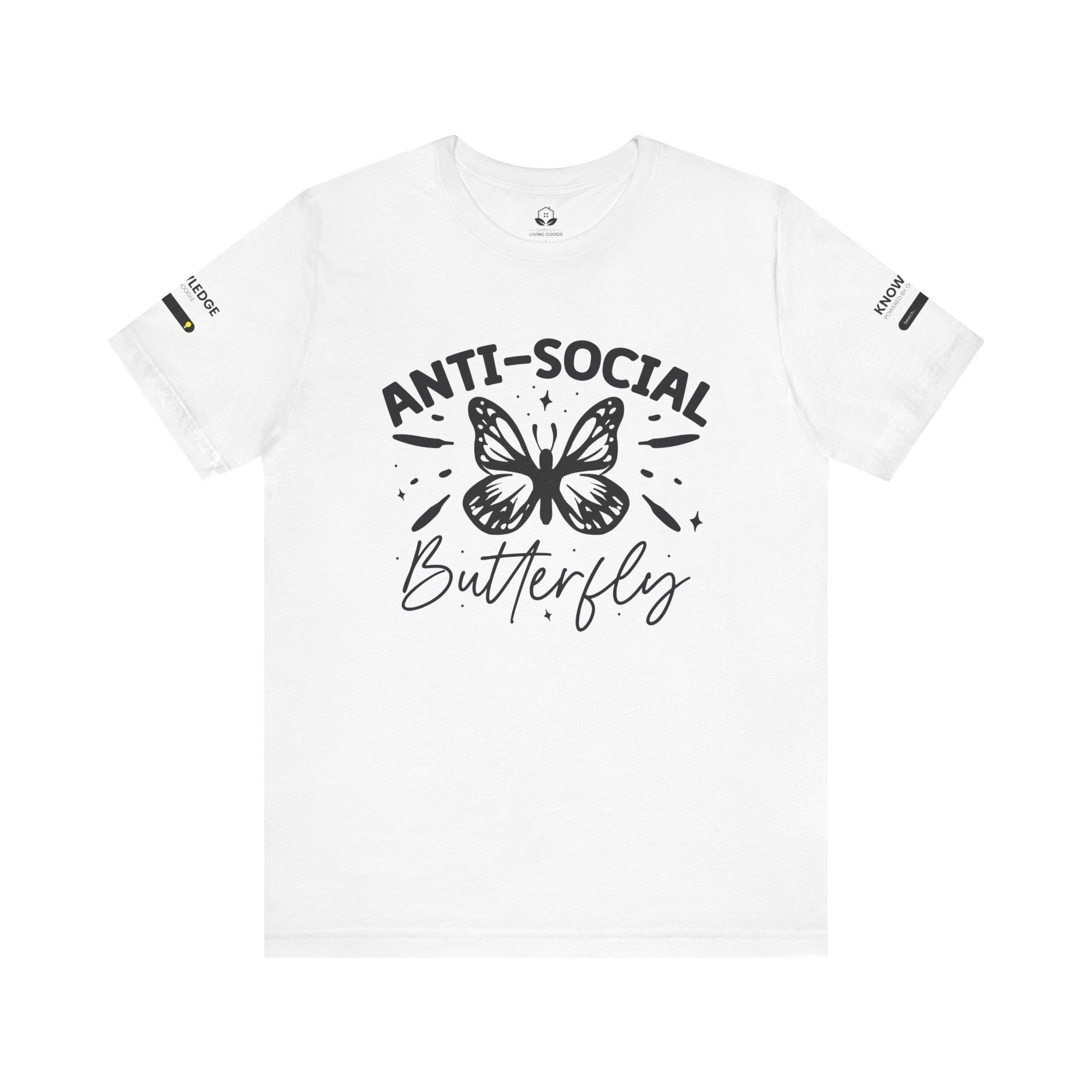 Unisex Jersey Tee with 'Anti-Social Butterfly' Quote - Perfect for Everyday Wear