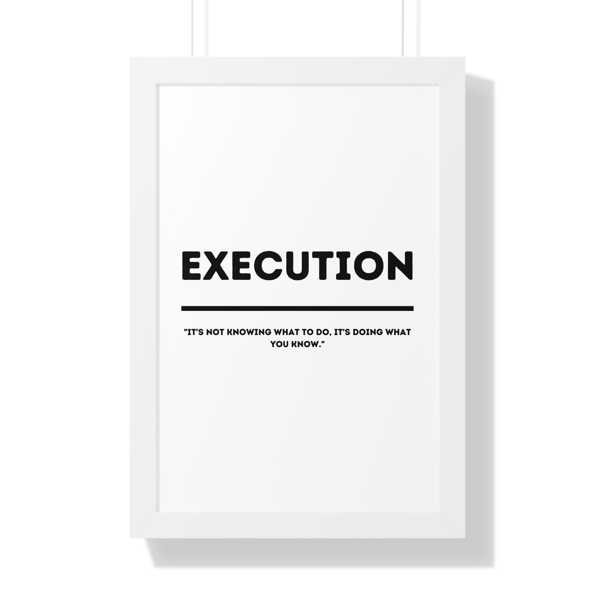 Minimalist in White (Execution) - Framed Vertical Poster